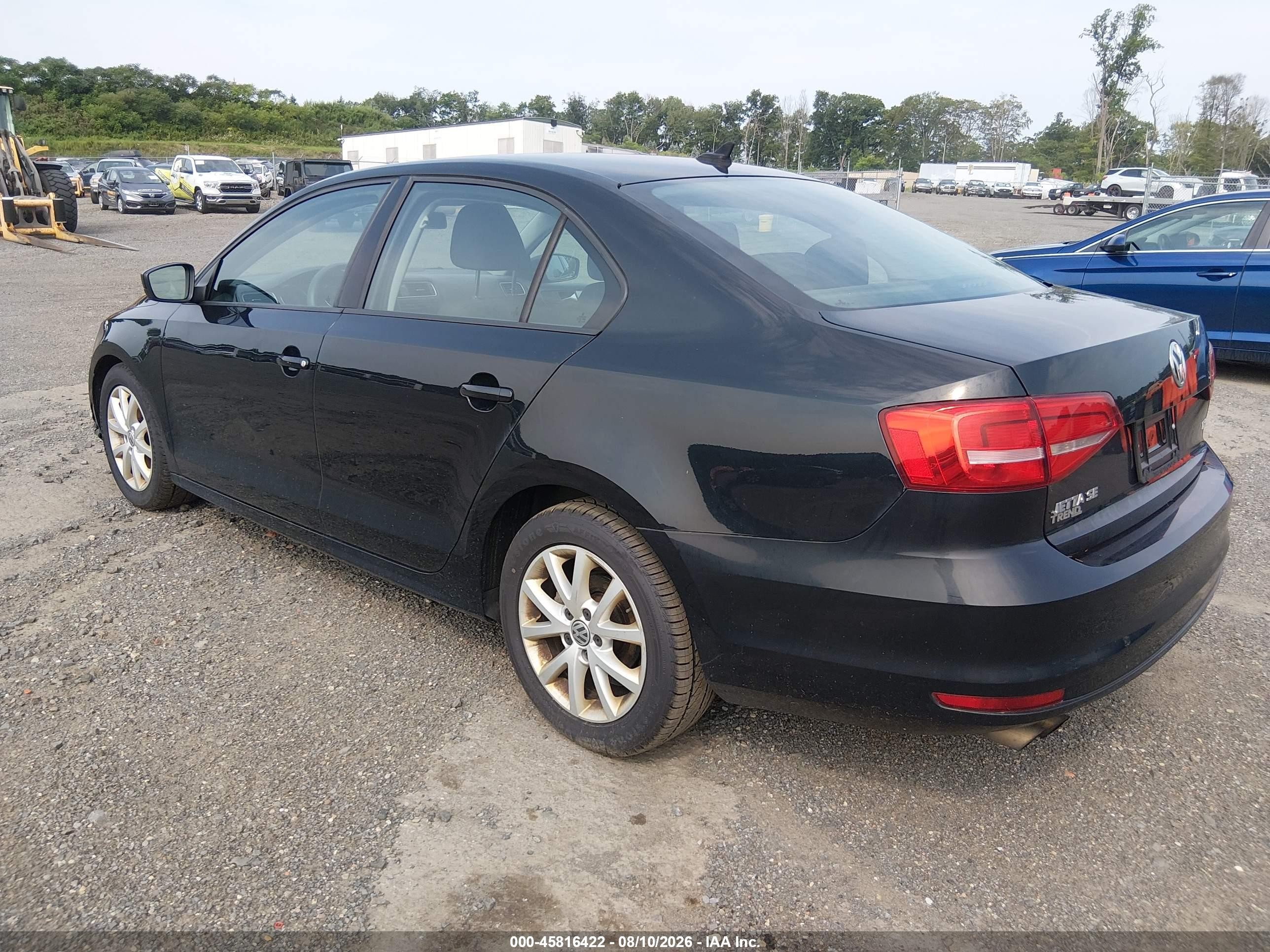 2015 Volkswagen Jetta 1.8t Se Black vin: 3VWD17AJ3FM414116