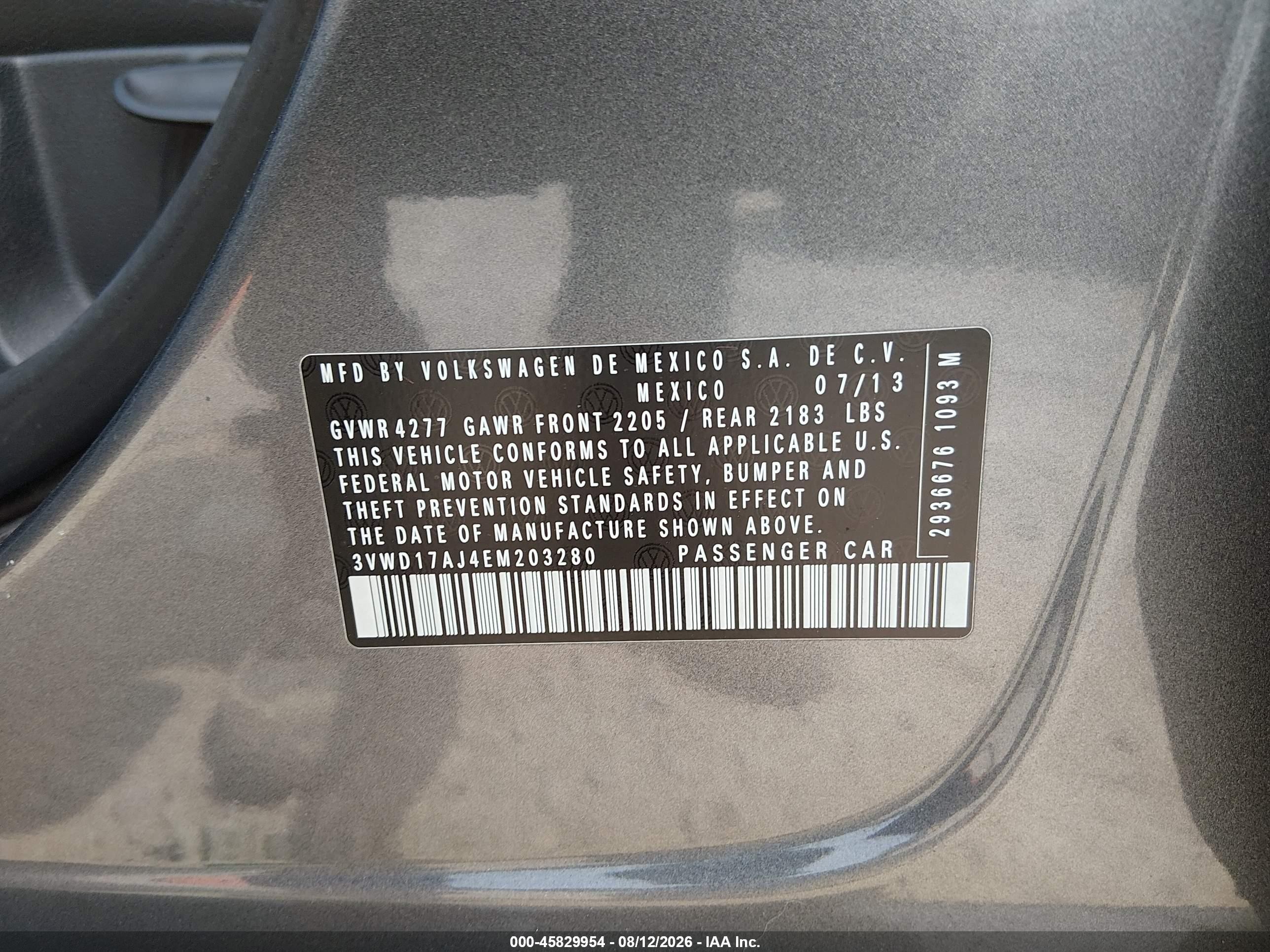 2014 Volkswagen Jetta 1.8t Se Gray vin: 3VWD17AJ4EM203280