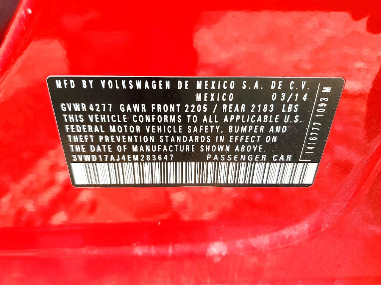 2014 Volkswagen Jetta Se Красный vin: 3VWD17AJ4EM283647