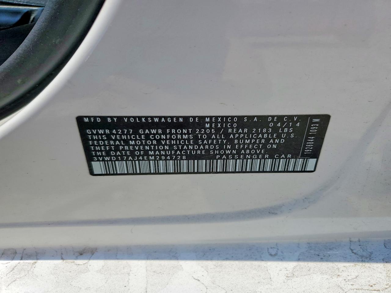 2014 Volkswagen Jetta Se Белый vin: 3VWD17AJ4EM294728