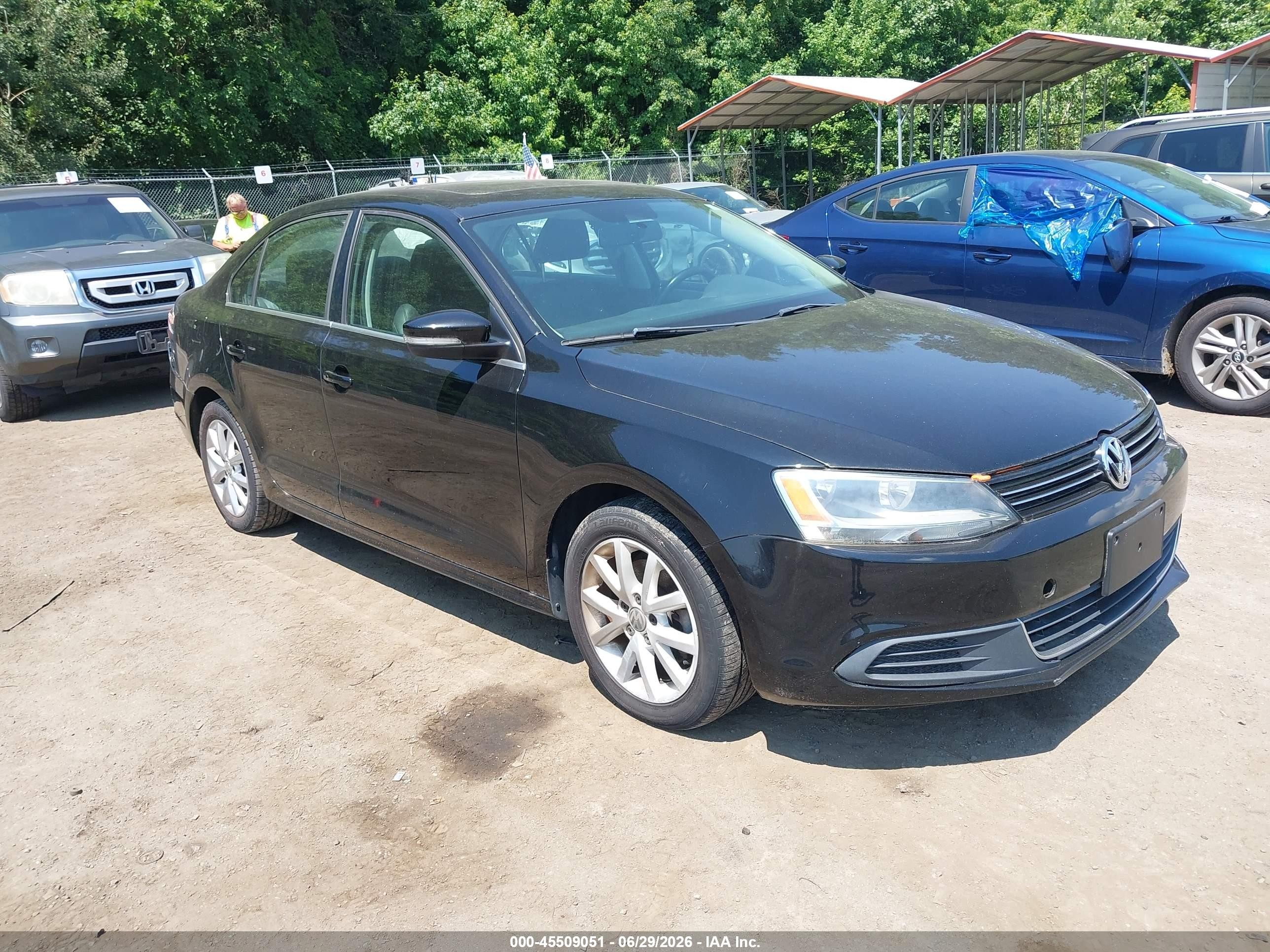 2014 Volkswagen Jetta 1.8t Se Black vin: 3VWD17AJ4EM325122