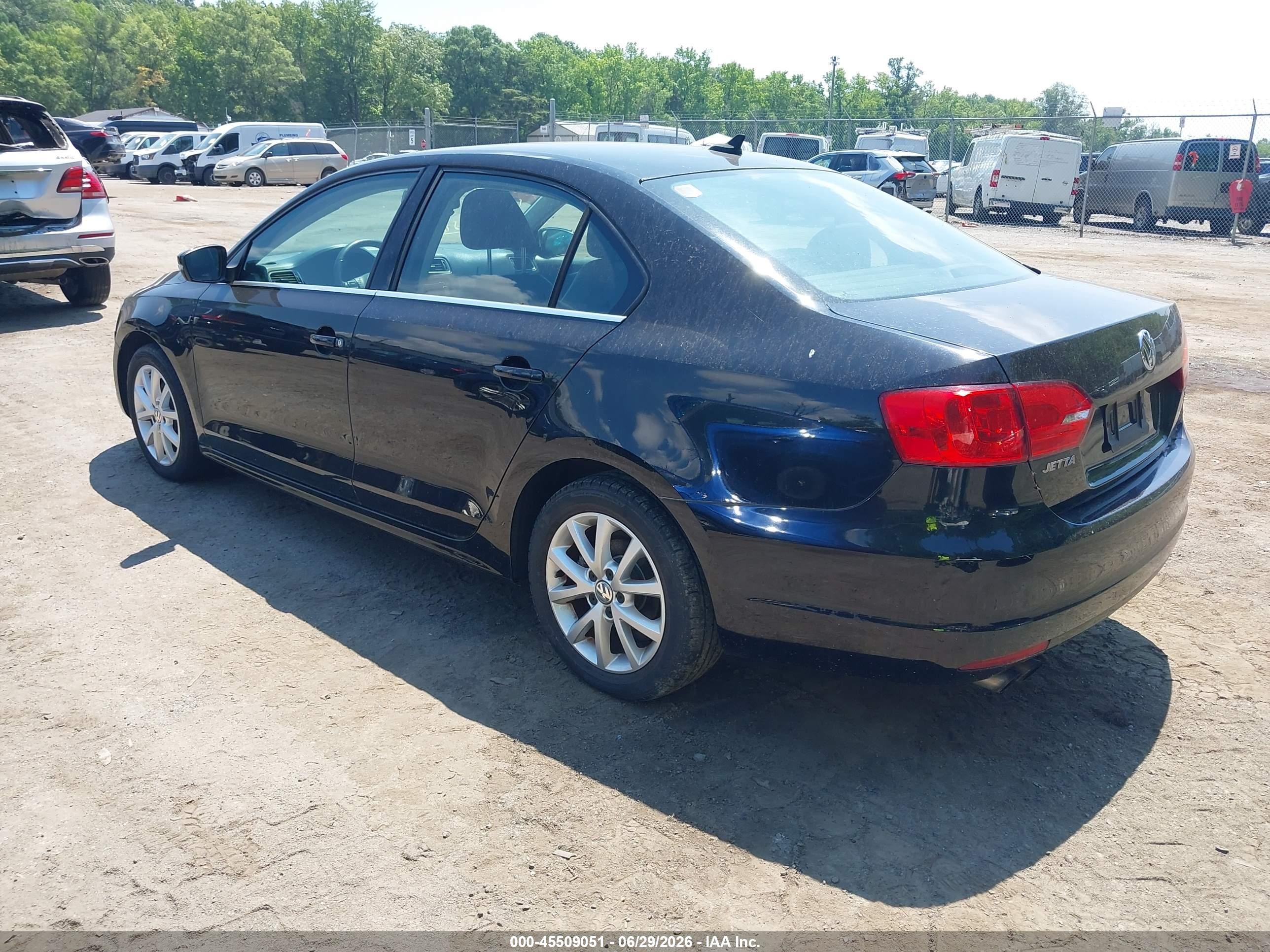 2014 Volkswagen Jetta 1.8t Se Black vin: 3VWD17AJ4EM325122