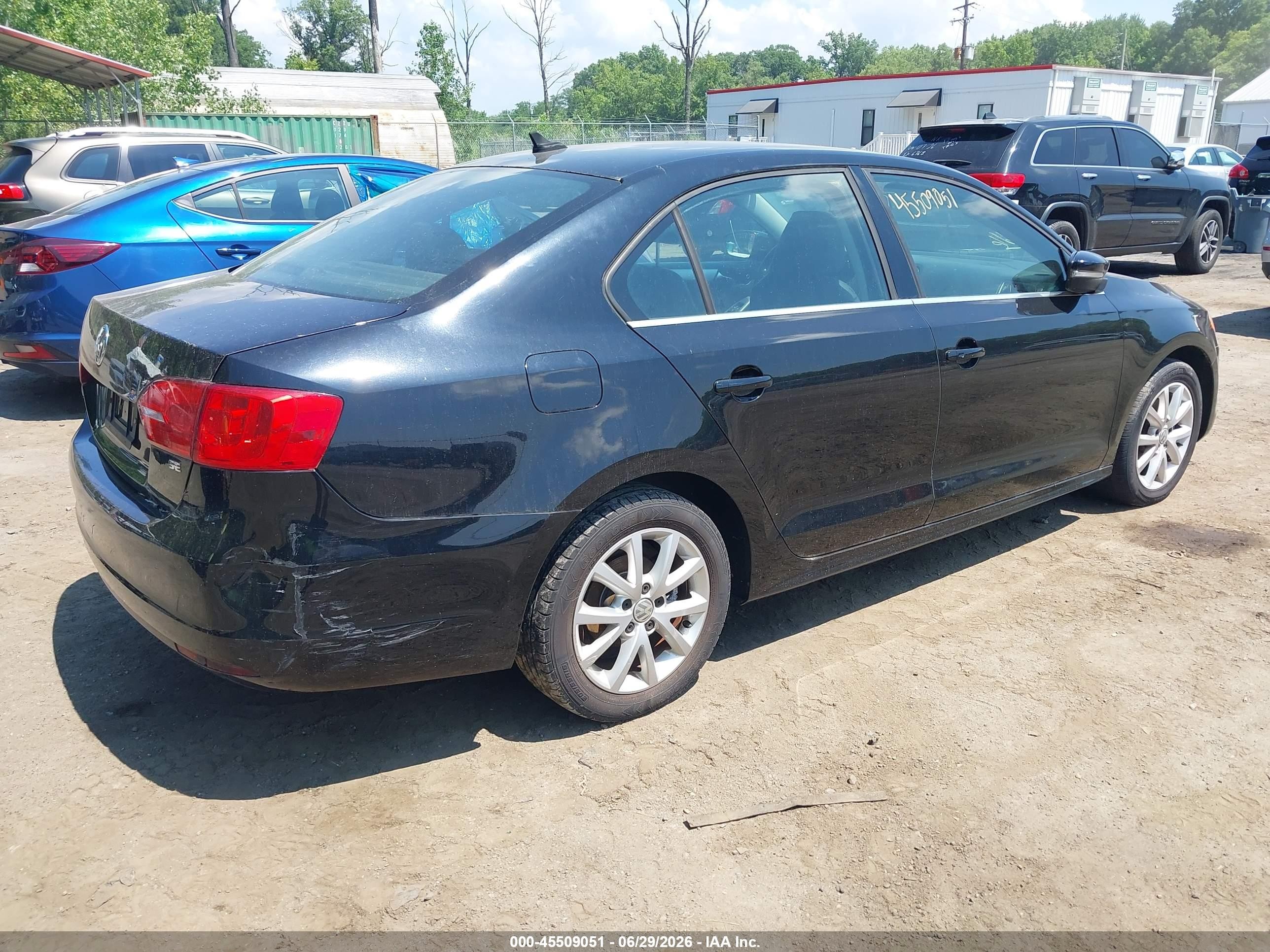 2014 Volkswagen Jetta 1.8t Se Black vin: 3VWD17AJ4EM325122