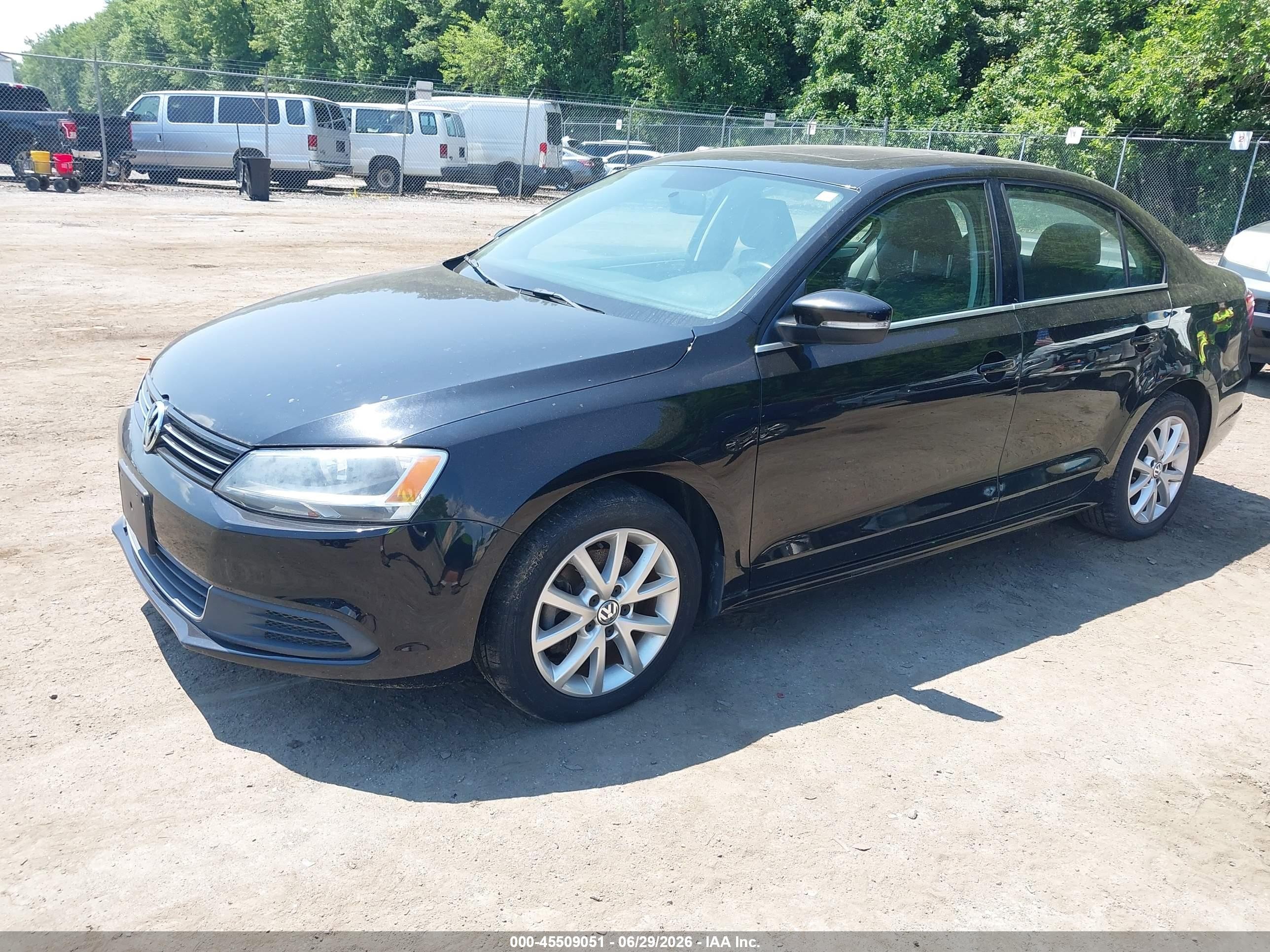 2014 Volkswagen Jetta 1.8t Se Black vin: 3VWD17AJ4EM325122