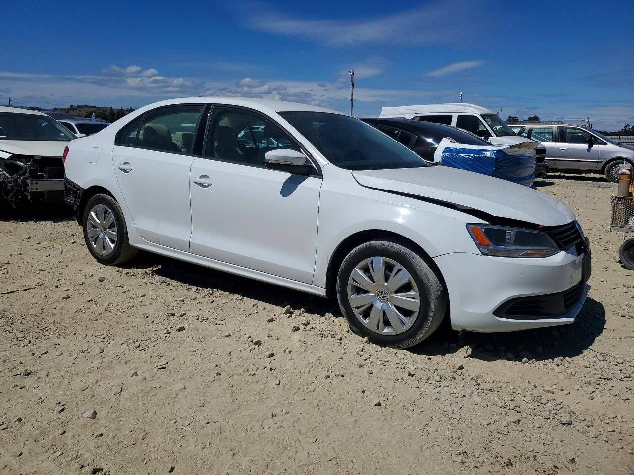 2014 Volkswagen Jetta Se White vin: 3VWD17AJ4EM420909