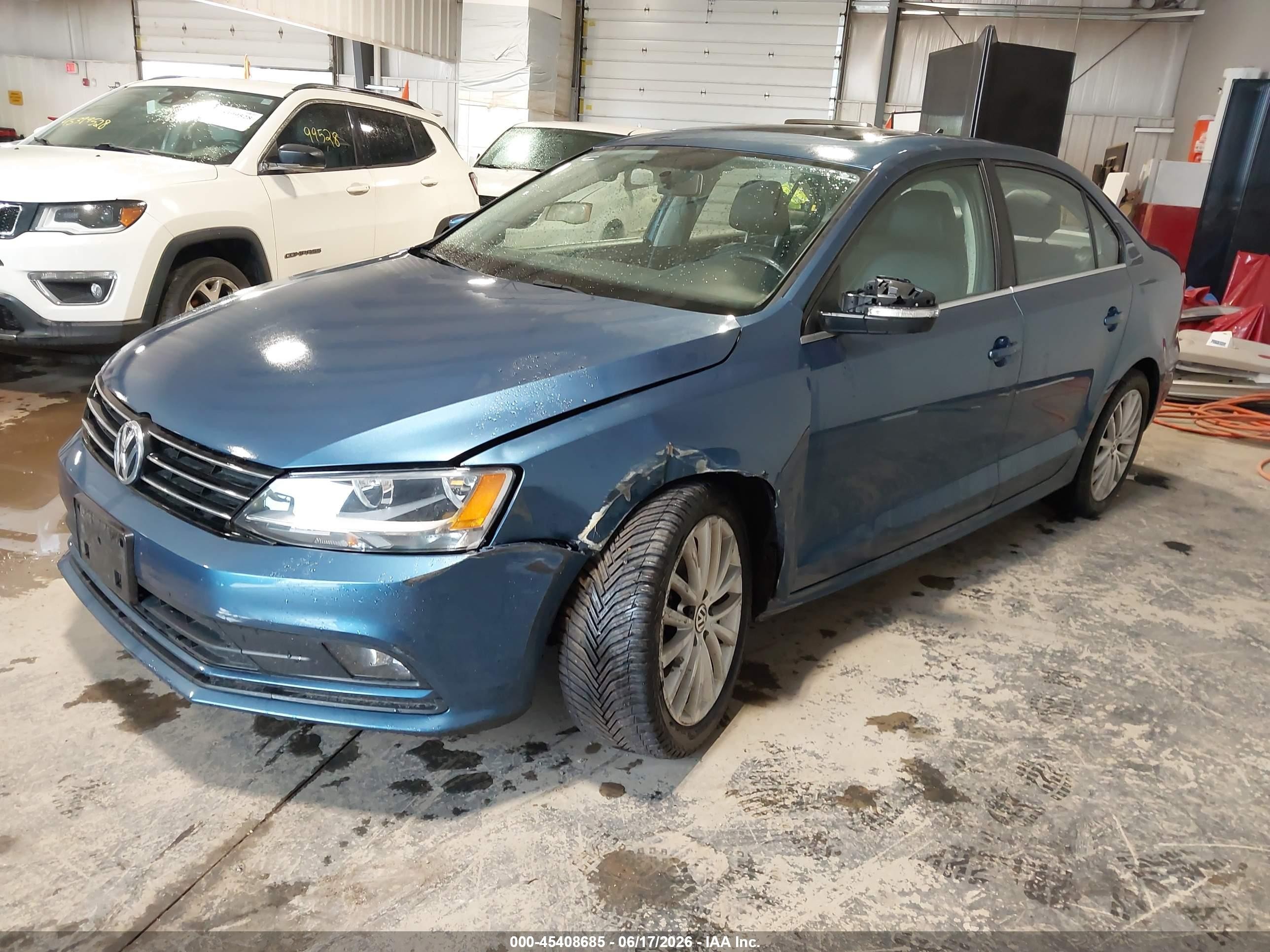 2015 Volkswagen Jetta 1.8t Se Blue vin: 3VWD17AJ4FM220968