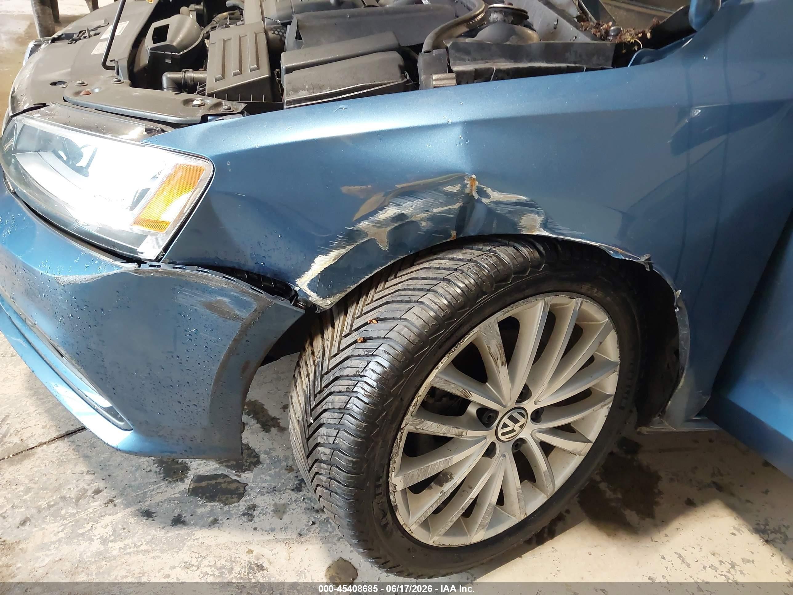 2015 Volkswagen Jetta 1.8t Se Blue vin: 3VWD17AJ4FM220968