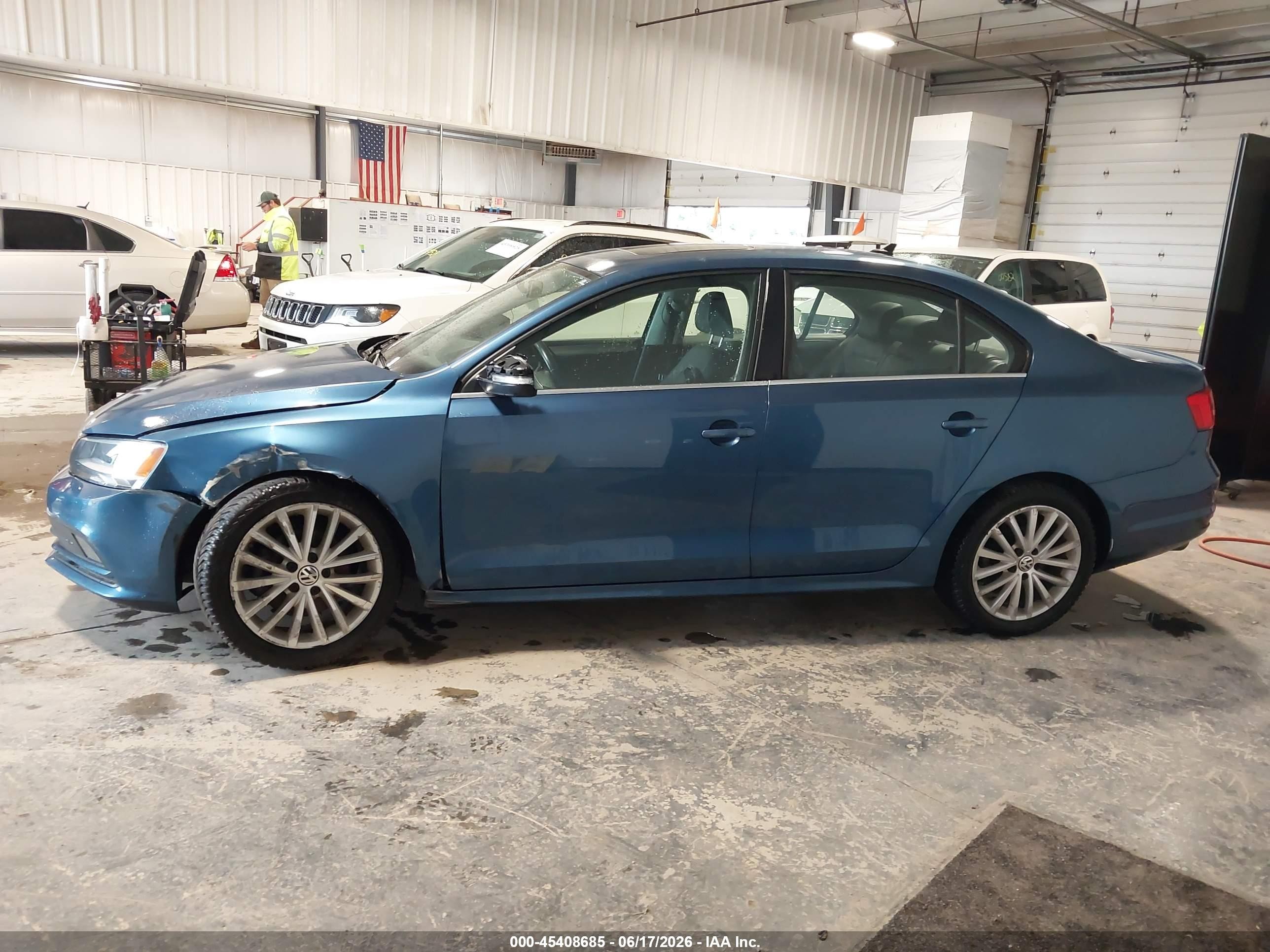 2015 Volkswagen Jetta 1.8t Se Blue vin: 3VWD17AJ4FM220968