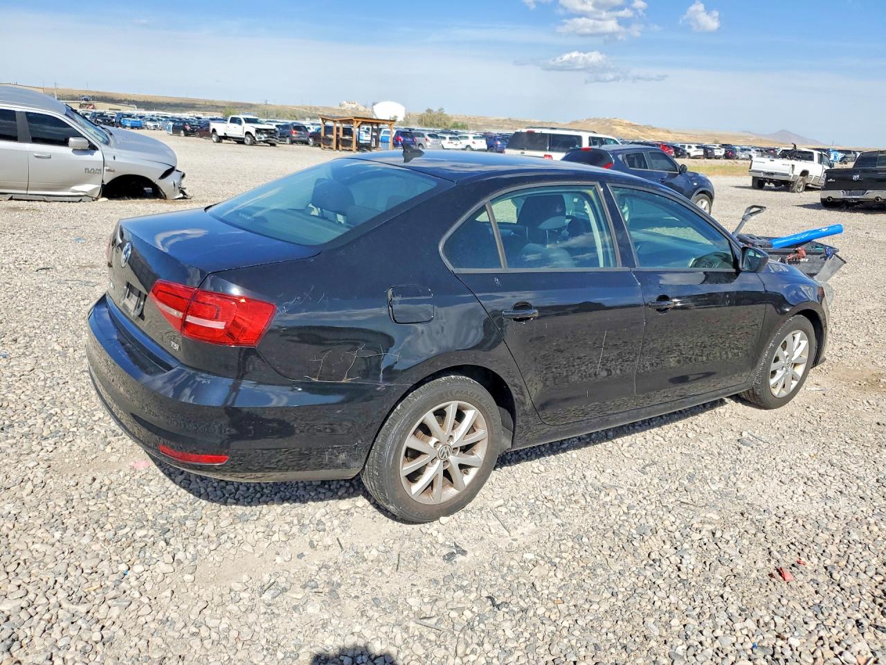 2015 Volkswagen Jetta Se Black vin: 3VWD17AJ4FM260807