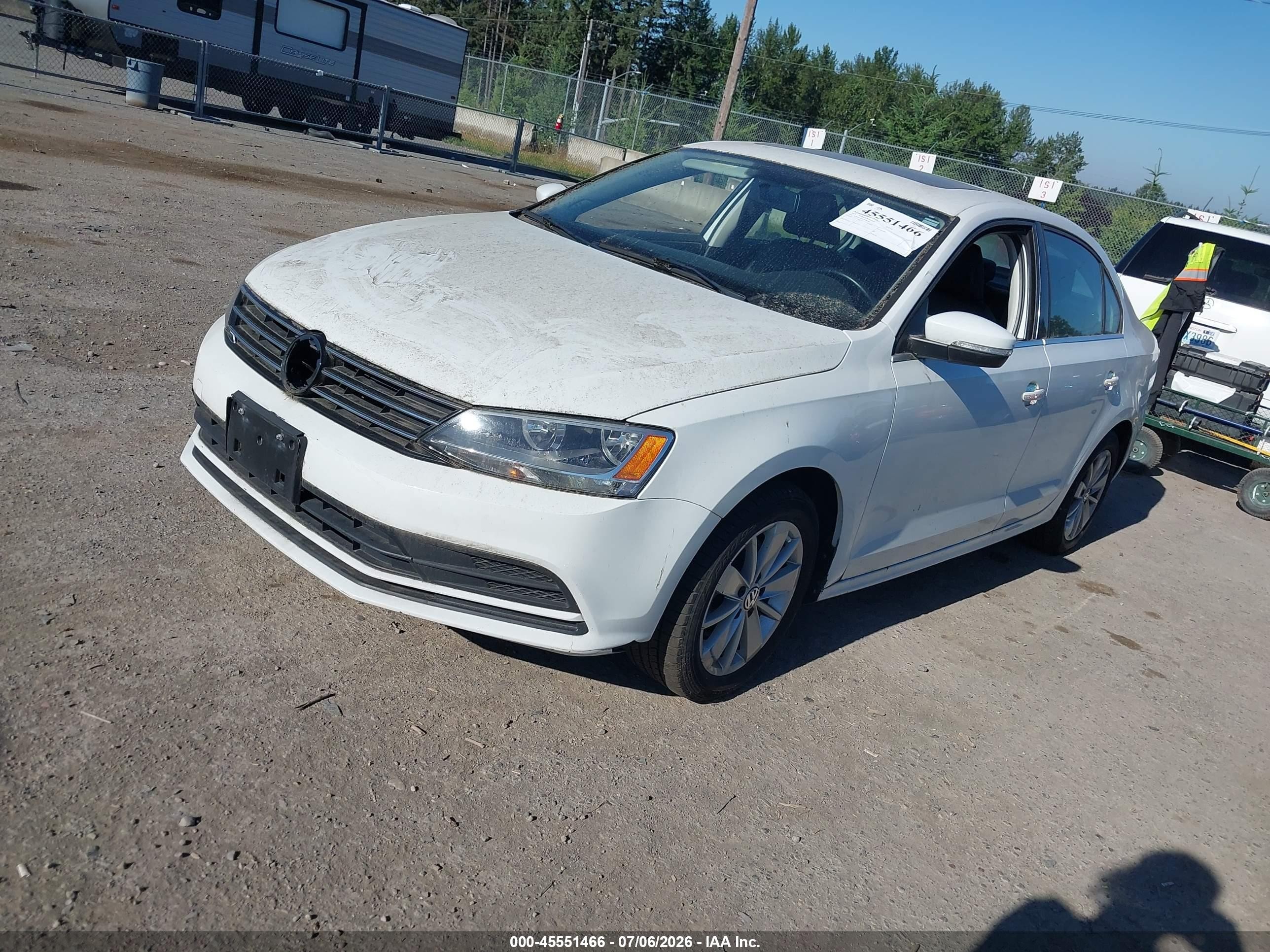 2015 Volkswagen Jetta 1.8t Se White vin: 3VWD17AJ4FM286047