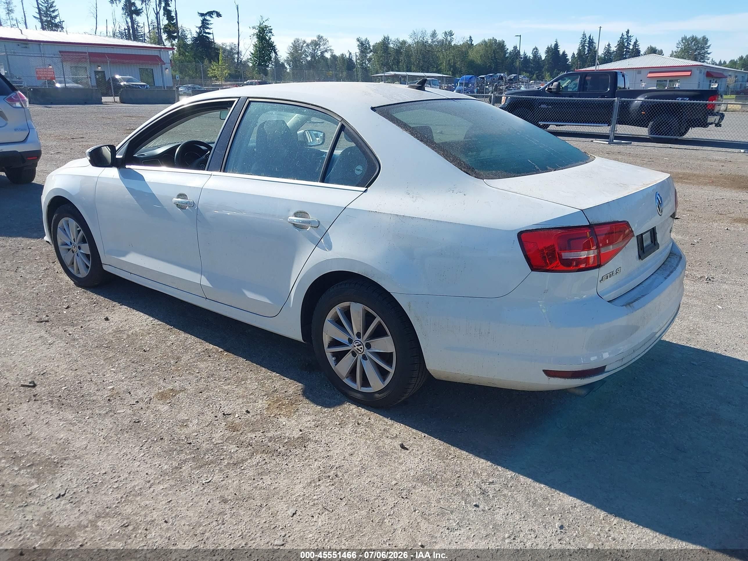 2015 Volkswagen Jetta 1.8t Se White vin: 3VWD17AJ4FM286047