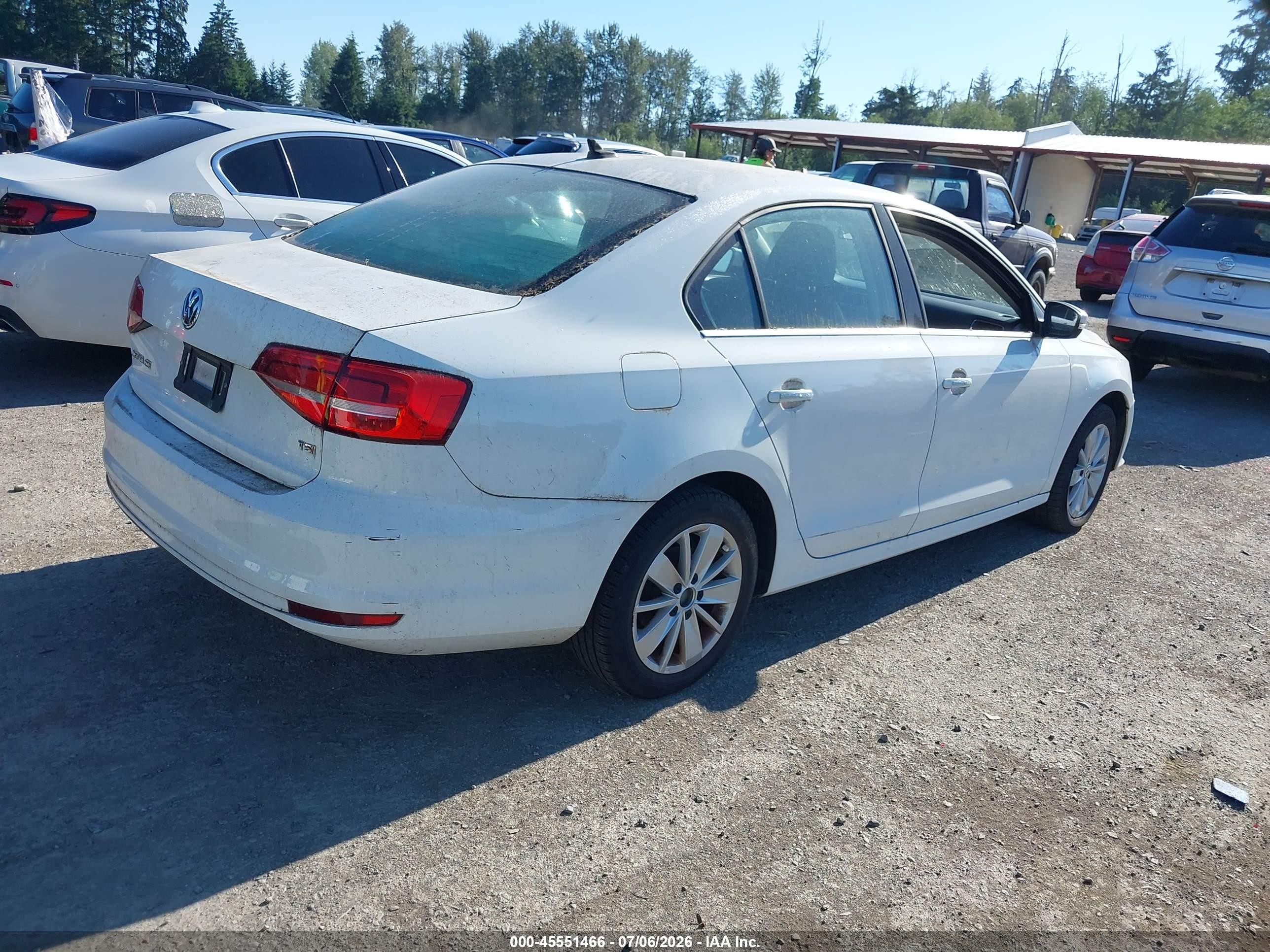 2015 Volkswagen Jetta 1.8t Se White vin: 3VWD17AJ4FM286047