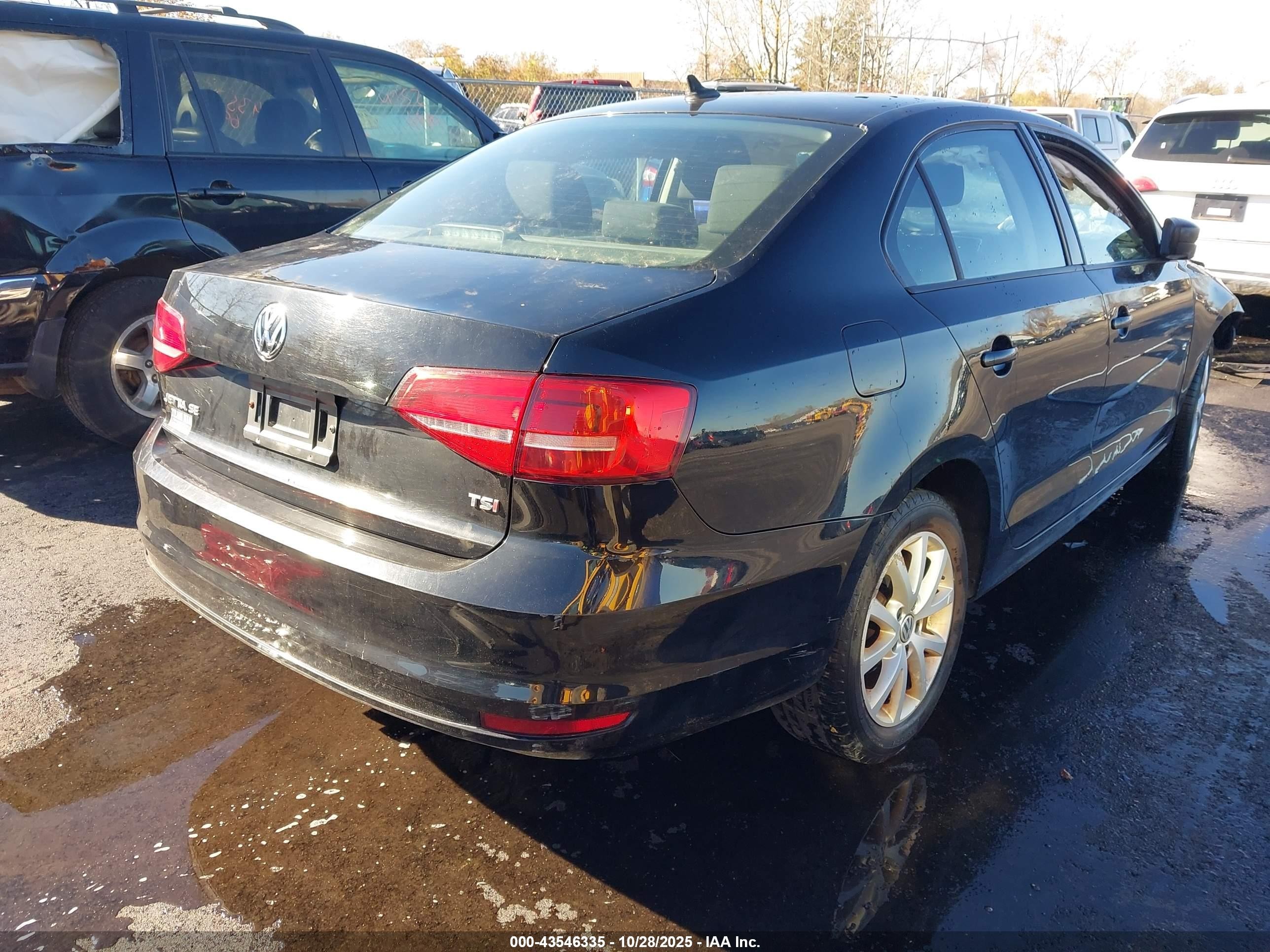 2015 Volkswagen Jetta 1.8t Se Black vin: 3VWD17AJ4FM321993