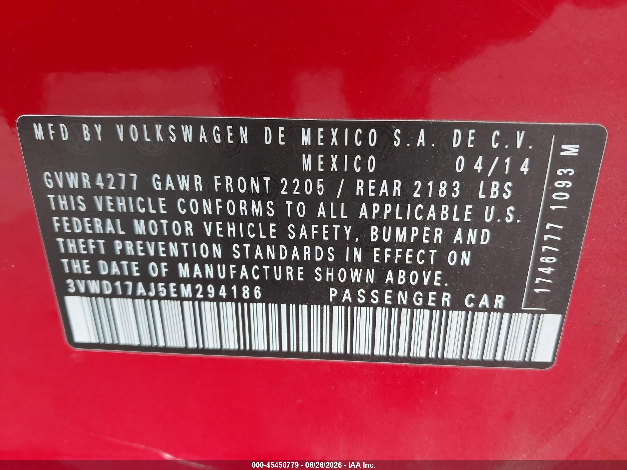 2014 Volkswagen Jetta 1.8t Se Red vin: 3VWD17AJ5EM294186