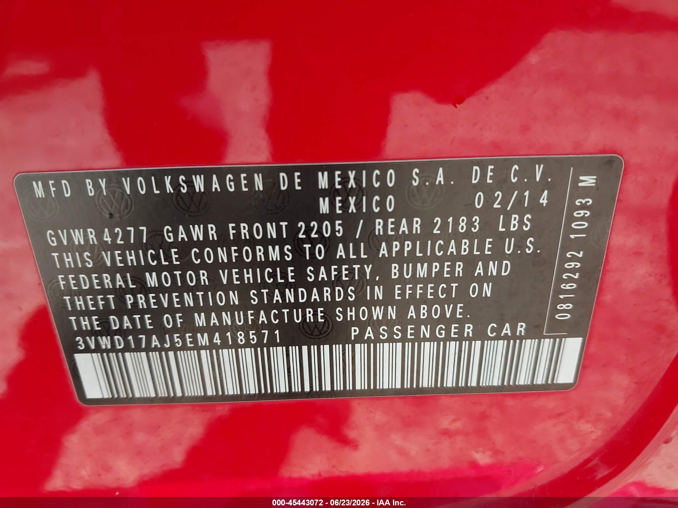 2014 Volkswagen Jetta 1.8t Se Red vin: 3VWD17AJ5EM418571
