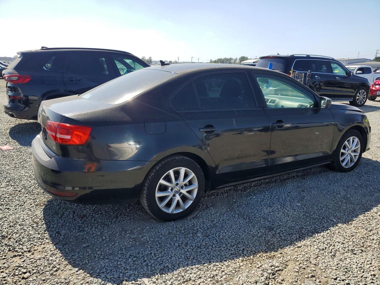 2015 Volkswagen Jetta Se Black vin: 3VWD17AJ5FM260962