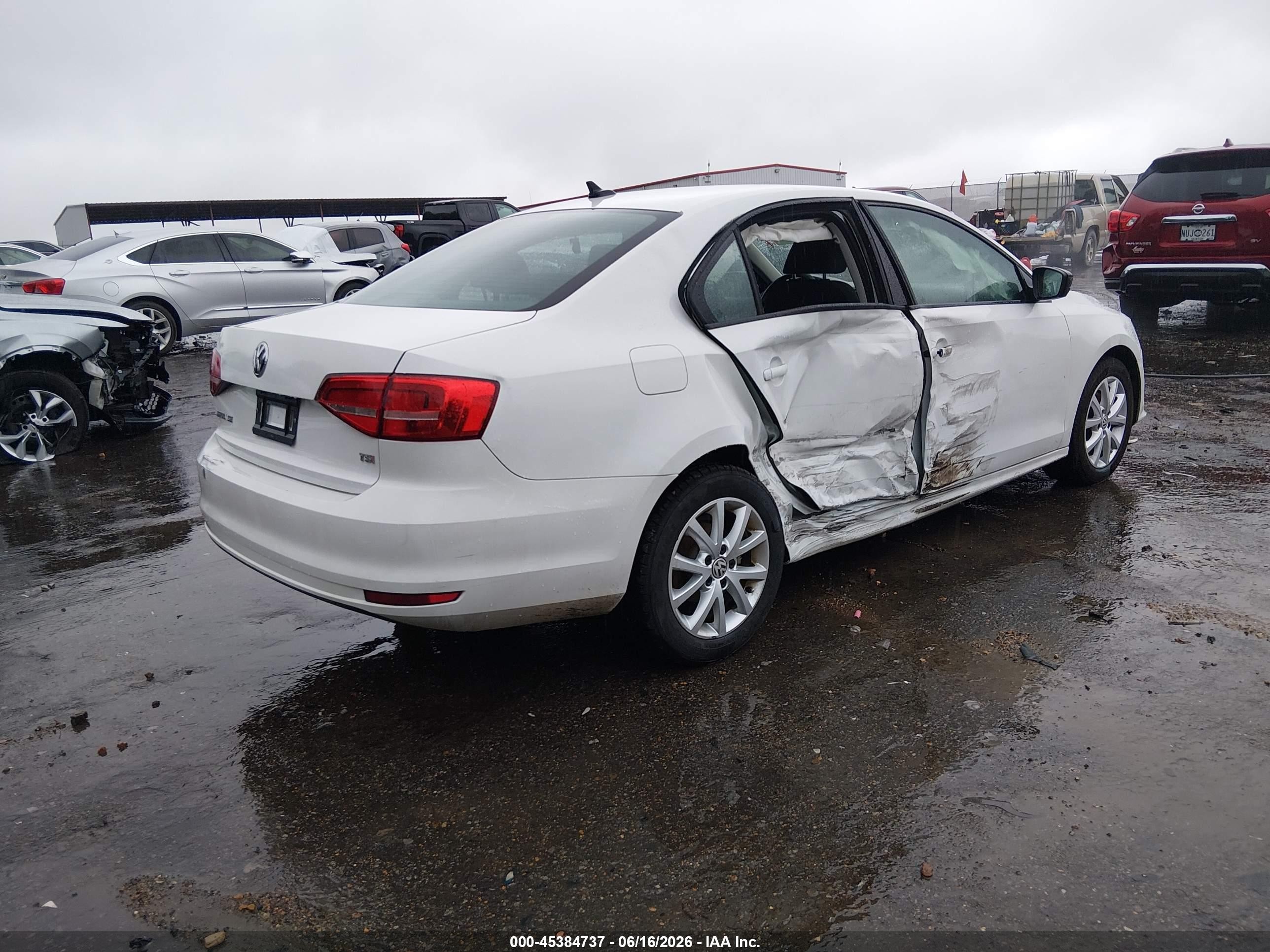 2015 Volkswagen Jetta 1.8t Se White vin: 3VWD17AJ5FM282251