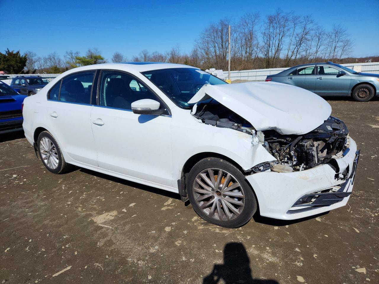2015 Volkswagen Jetta Se White vin: 3VWD17AJ5FM312378