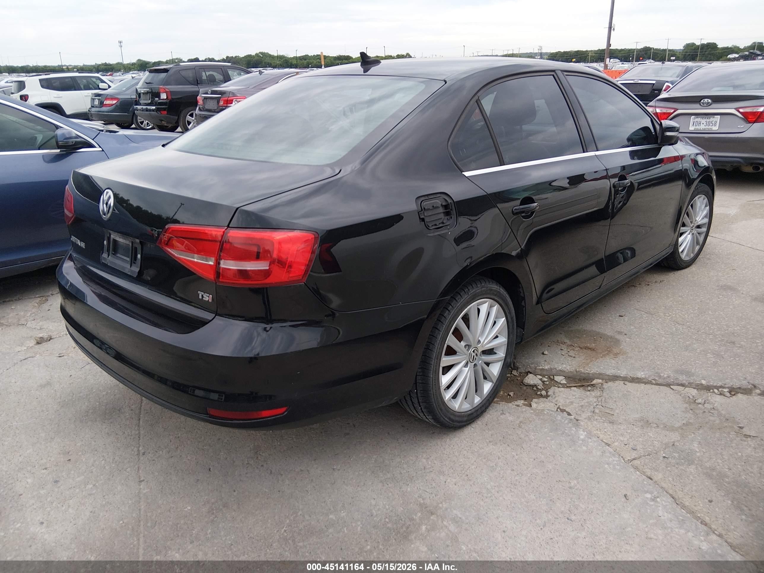 2015 Volkswagen Jetta 1.8t Se Black vin: 3VWD17AJ5FM414604