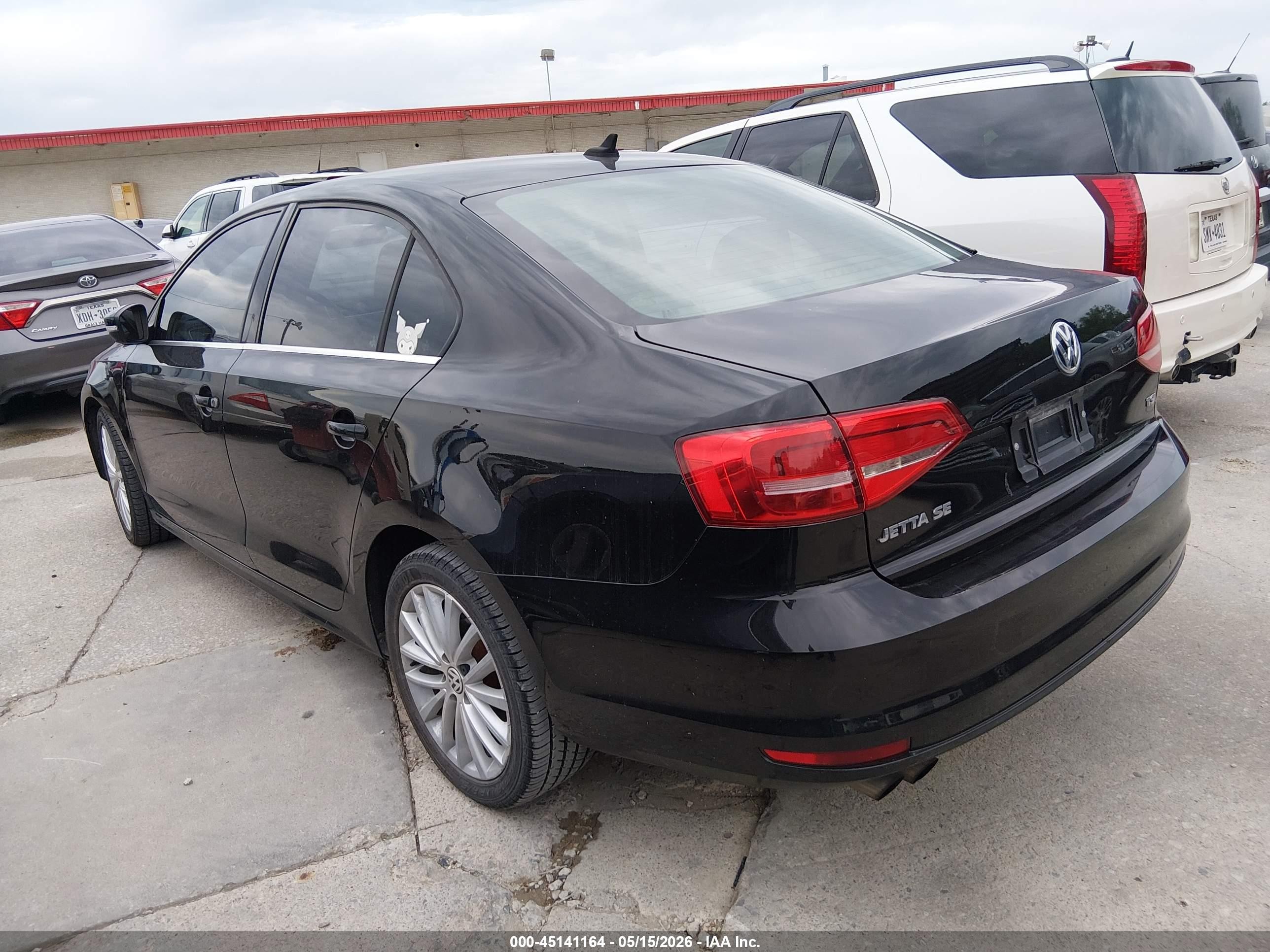 2015 Volkswagen Jetta 1.8t Se Black vin: 3VWD17AJ5FM414604