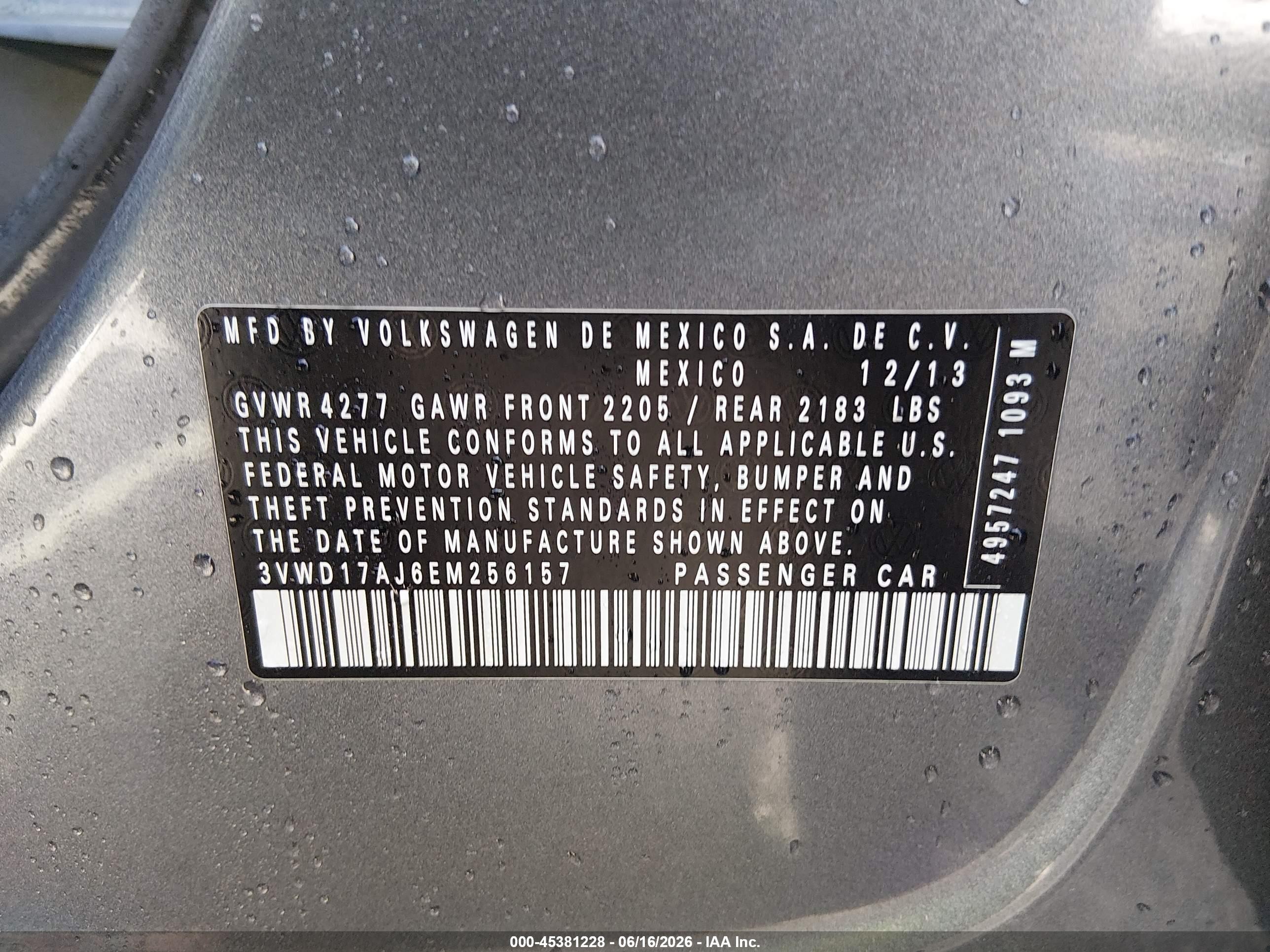 2014 Volkswagen Jetta 1.8t Se Gray vin: 3VWD17AJ6EM256157