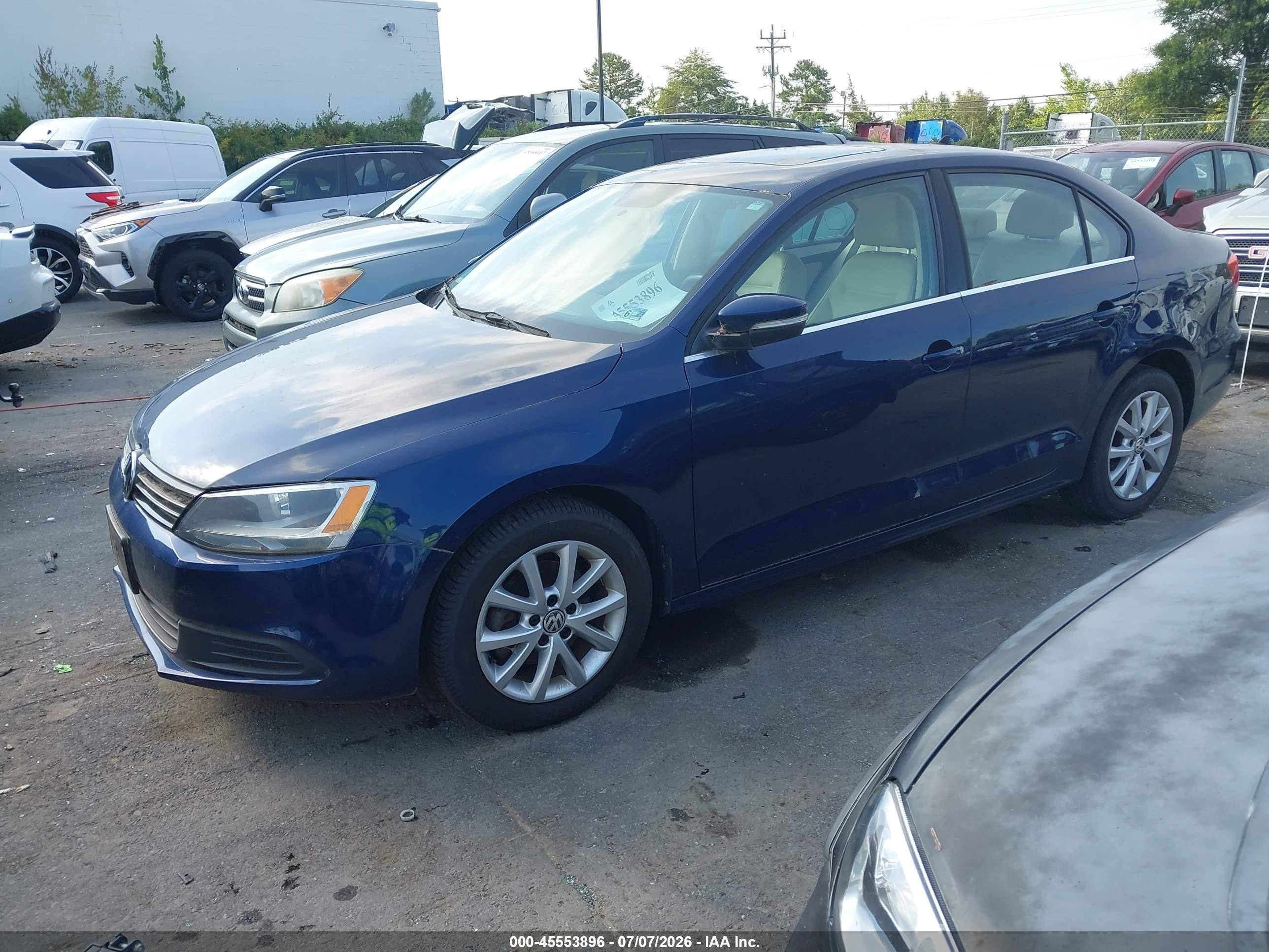 2014 Volkswagen Jetta 1.8t Se Blue vin: 3VWD17AJ6EM275596