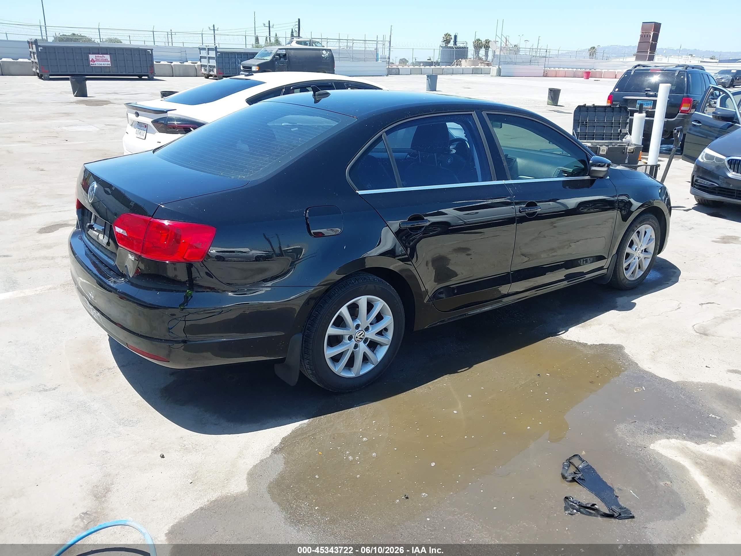 2014 Volkswagen Jetta 1.8t Se Black vin: 3VWD17AJ6EM355402
