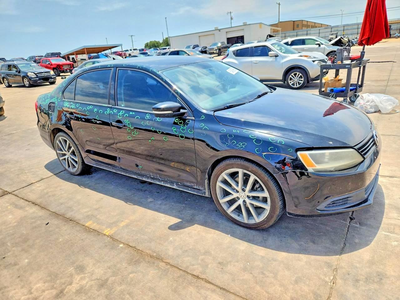 2014 Volkswagen Jetta Se Black vin: 3VWD17AJ6EM366531