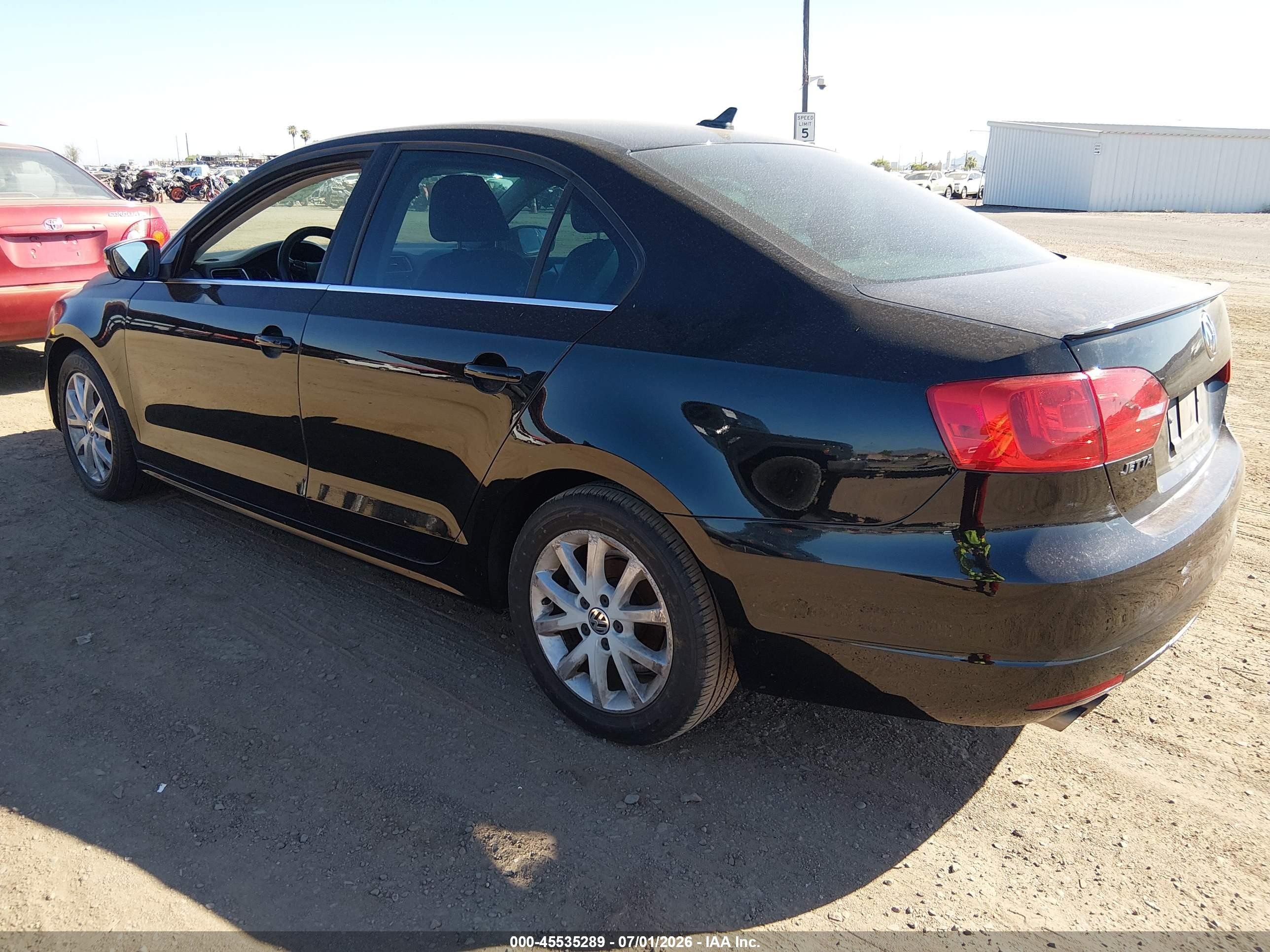2014 Volkswagen Jetta 1.8t Se Black vin: 3VWD17AJ6EM369185