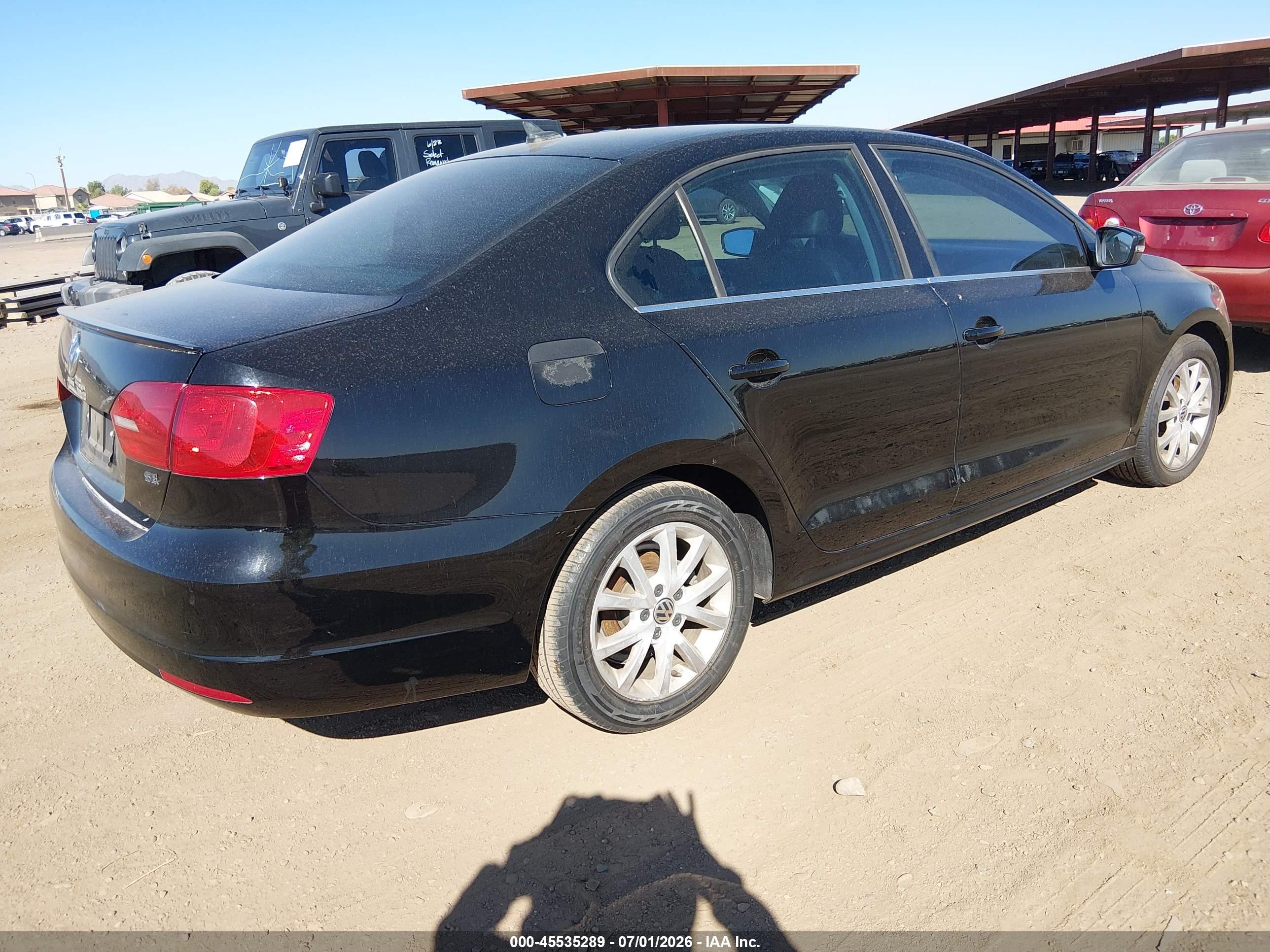 2014 Volkswagen Jetta 1.8t Se Black vin: 3VWD17AJ6EM369185