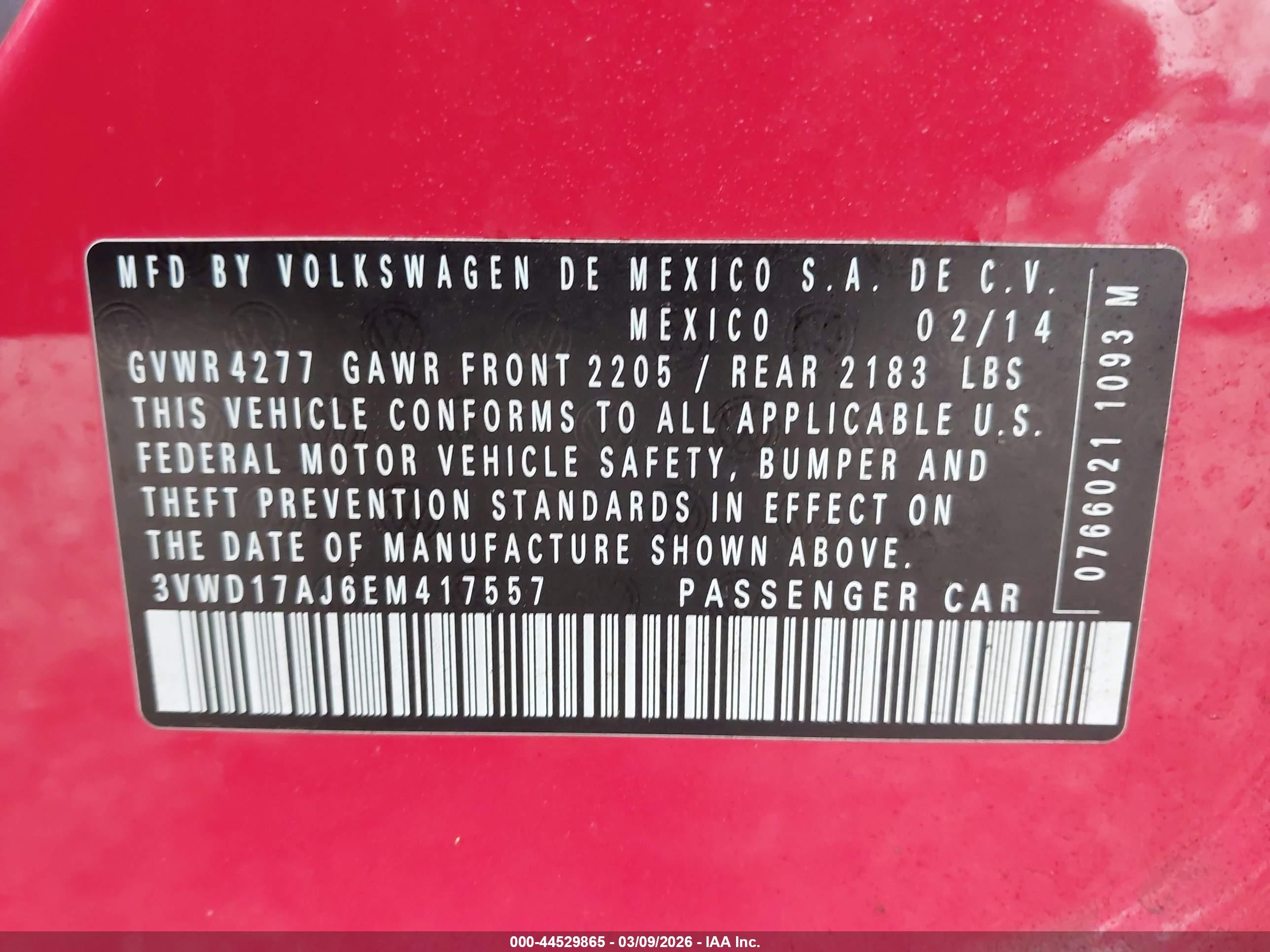 2014 Volkswagen Jetta 1.8t Se Red vin: 3VWD17AJ6EM417557