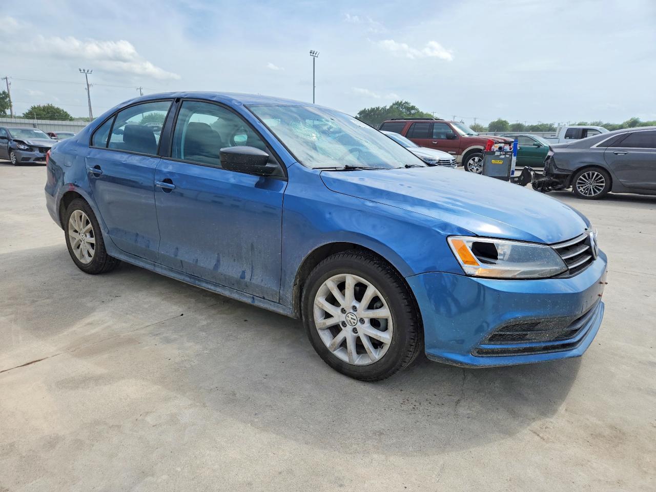 2015 Volkswagen Jetta Se Blue vin: 3VWD17AJ6FM296515