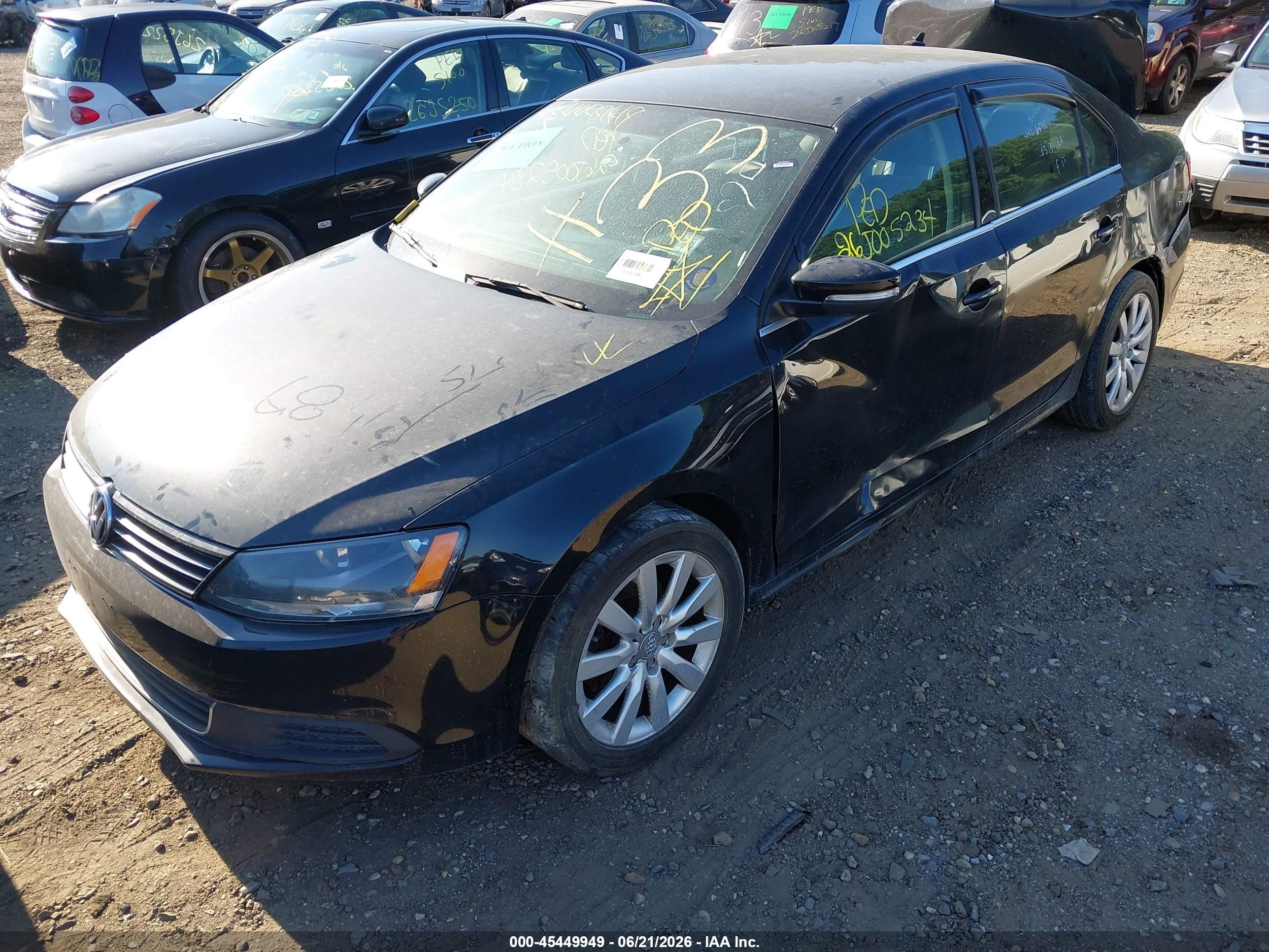 2014 Volkswagen Jetta 1.8t Se Black vin: 3VWD17AJ7EM309951