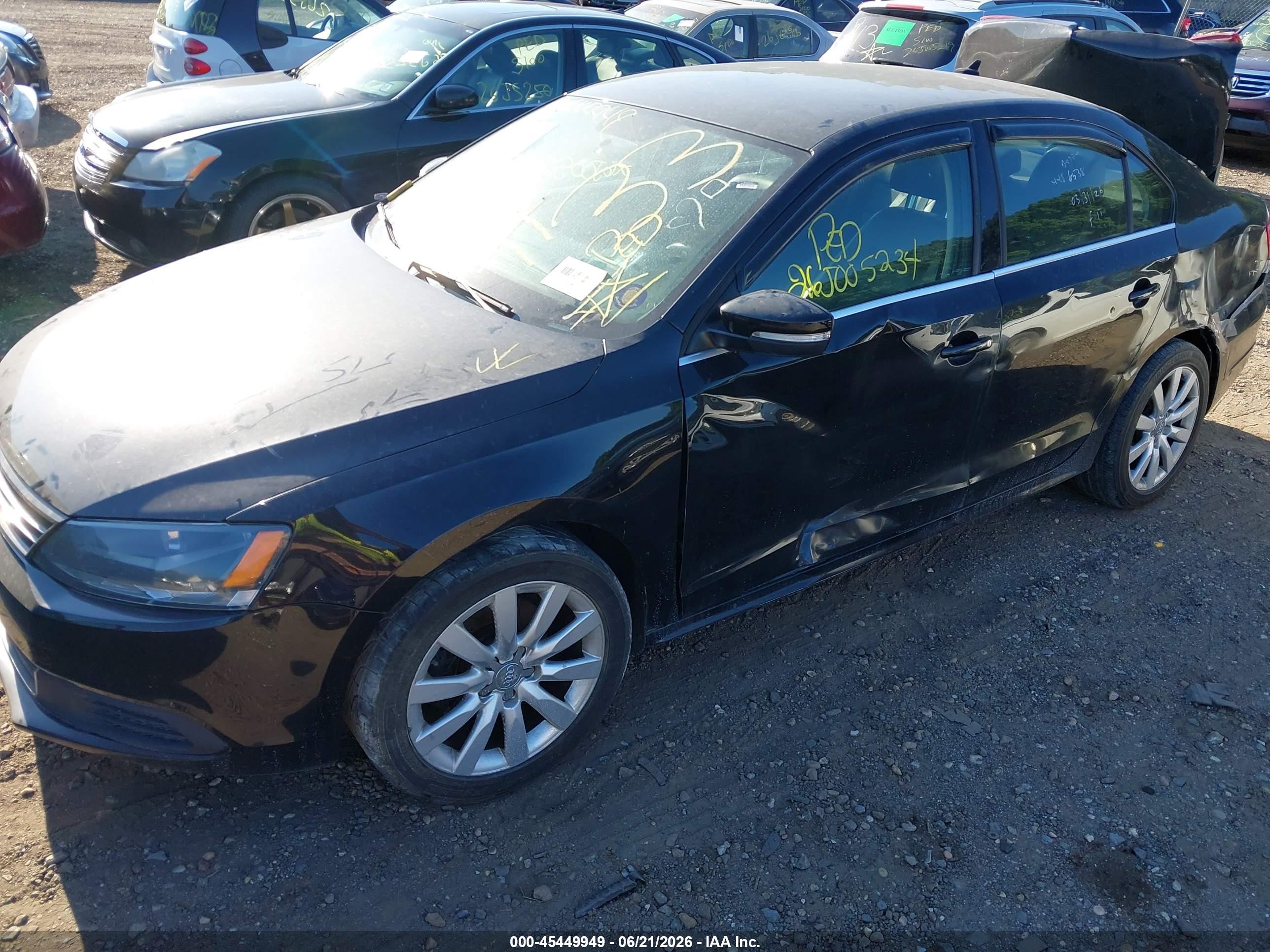 2014 Volkswagen Jetta 1.8t Se Black vin: 3VWD17AJ7EM309951