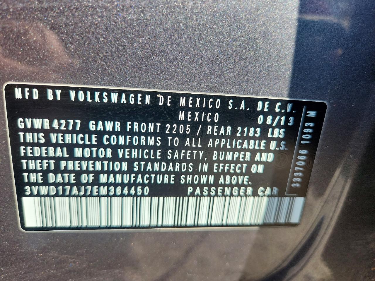 2014 Volkswagen Jetta Se Charcoal vin: 3VWD17AJ7EM364450