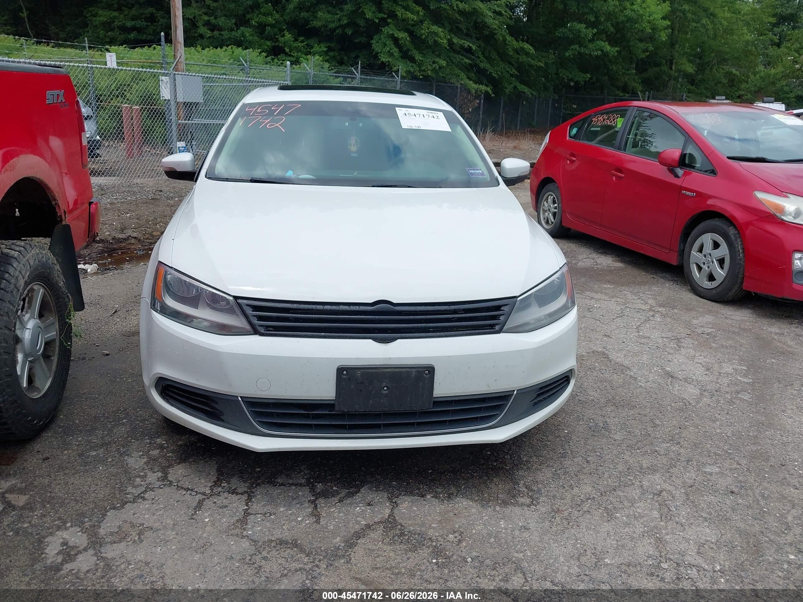 2014 Volkswagen Jetta 1.8t Se White vin: 3VWD17AJ7EM440054