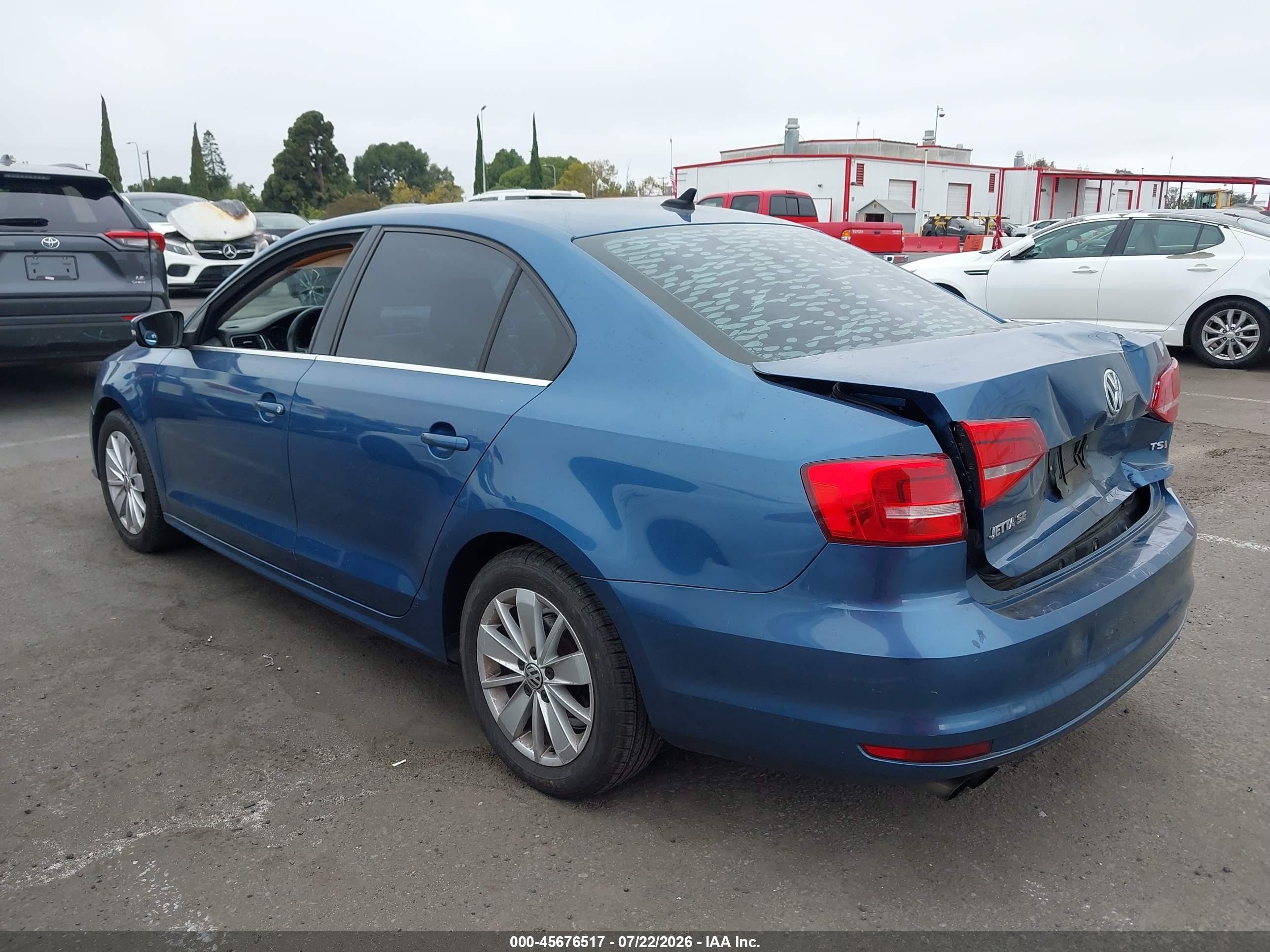 2015 Volkswagen Jetta 1.8t Se Синий vin: 3VWD17AJ7FM239109