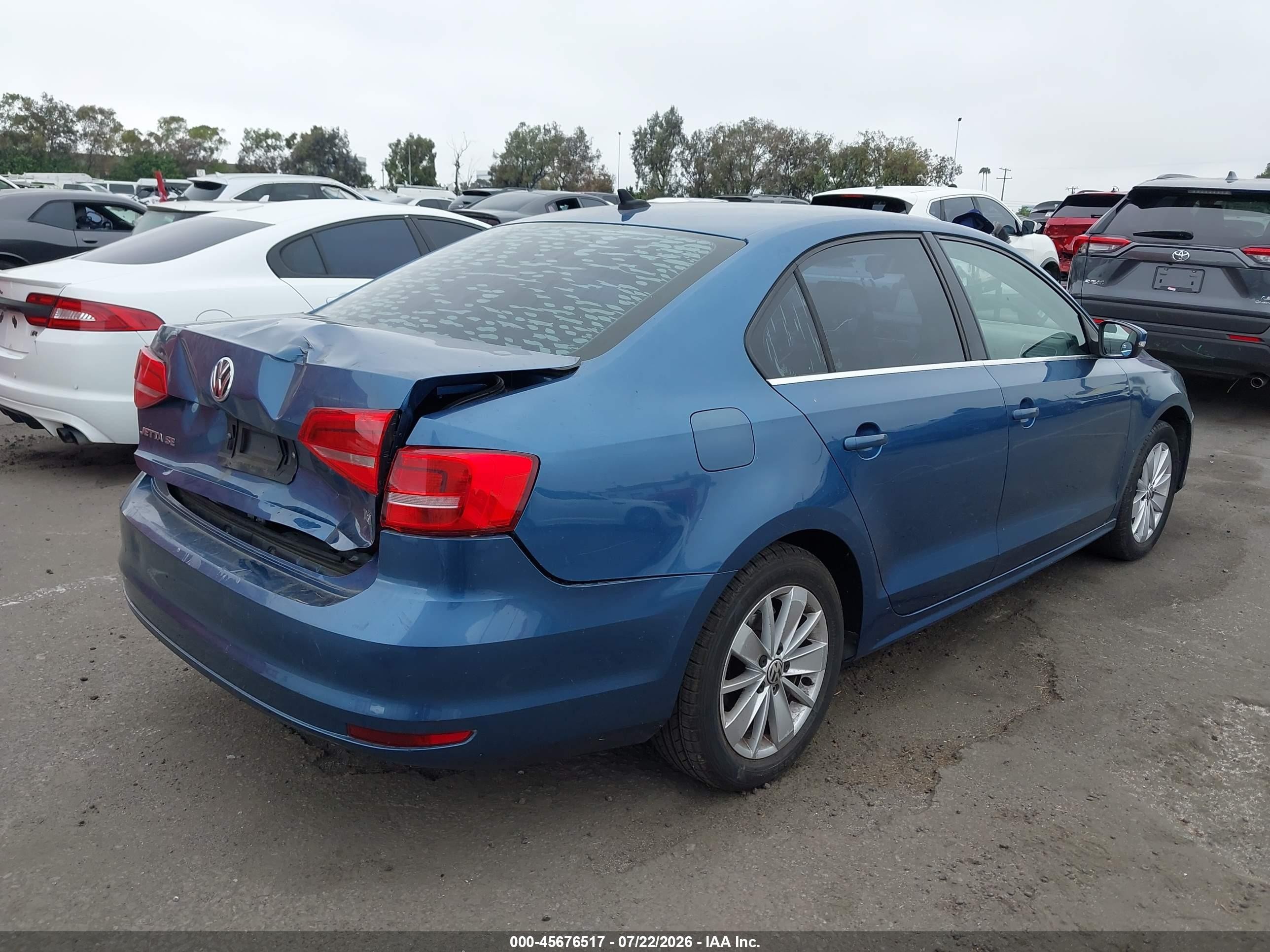 2015 Volkswagen Jetta 1.8t Se Синий vin: 3VWD17AJ7FM239109