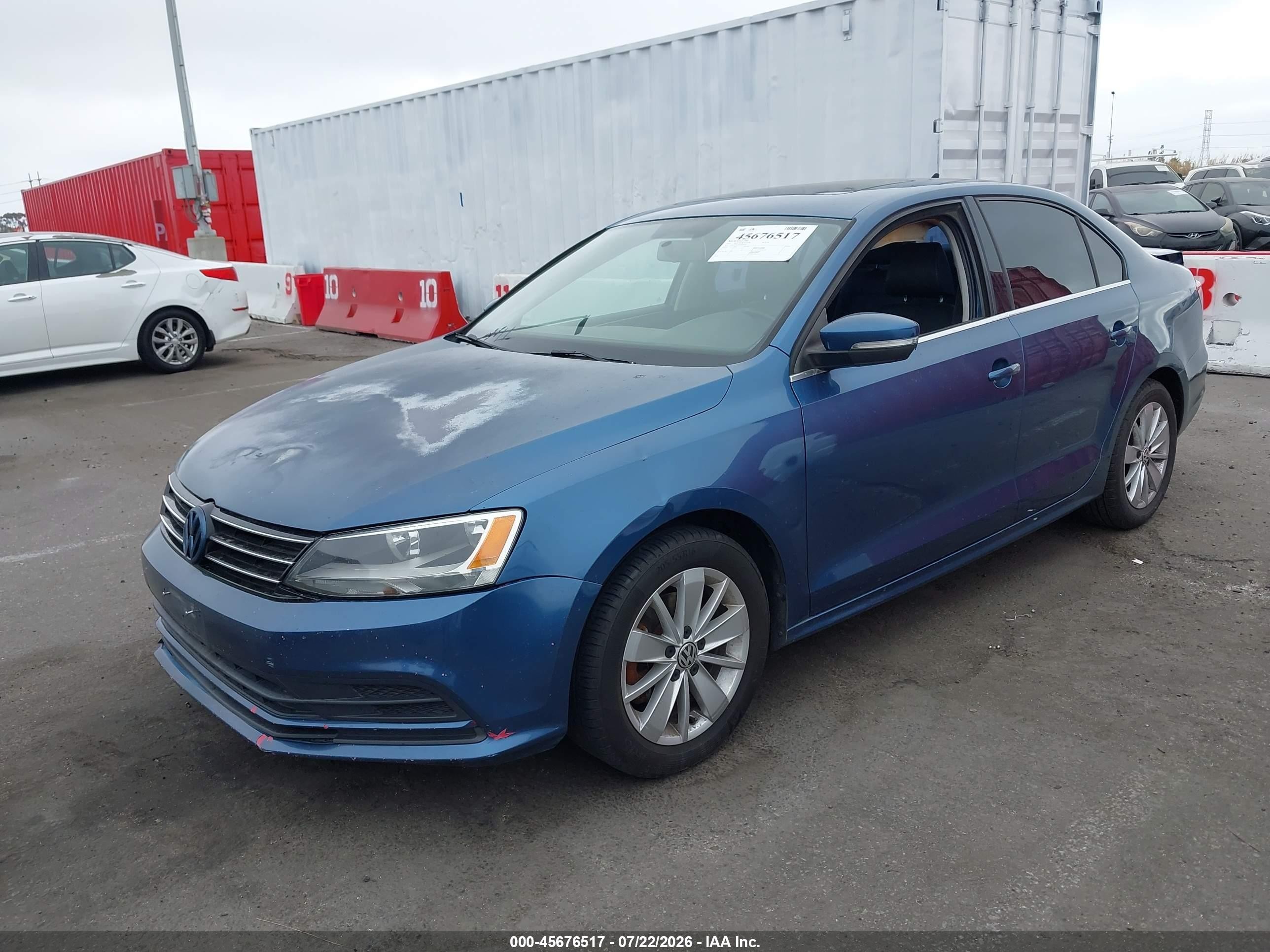 2015 Volkswagen Jetta 1.8t Se Синий vin: 3VWD17AJ7FM239109