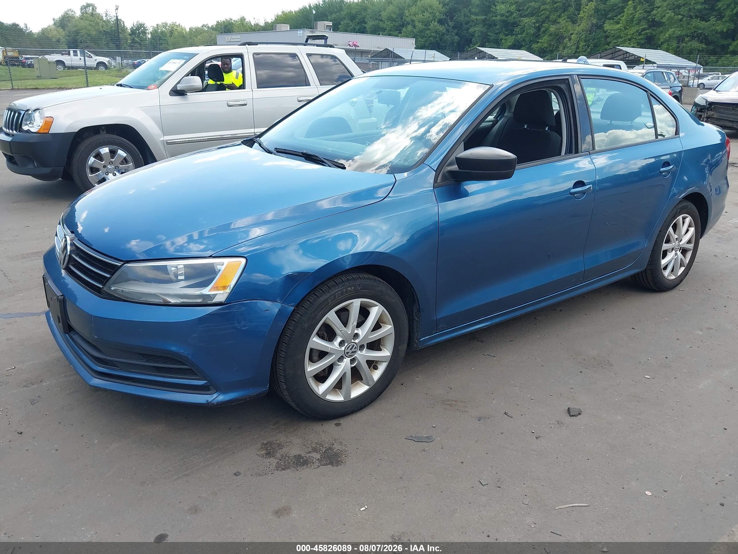 2015 Volkswagen Jetta 1.8t Se Blue vin: 3VWD17AJ7FM239840