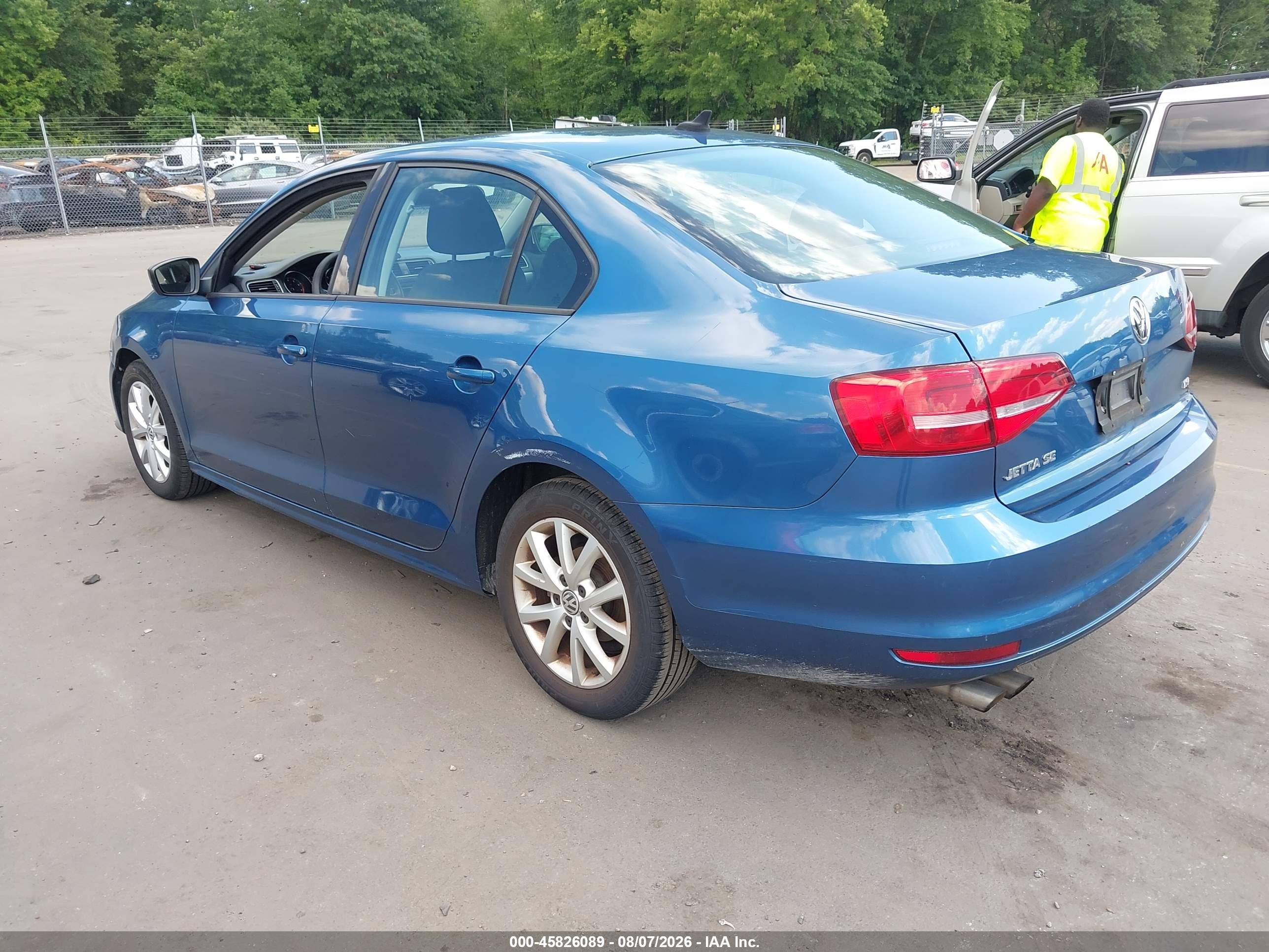 2015 Volkswagen Jetta 1.8t Se Blue vin: 3VWD17AJ7FM239840