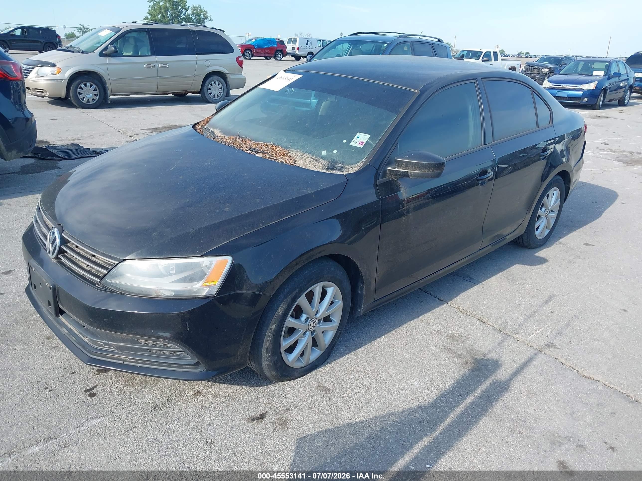 2015 Volkswagen Jetta 1.8t Se Black vin: 3VWD17AJ7FM260543
