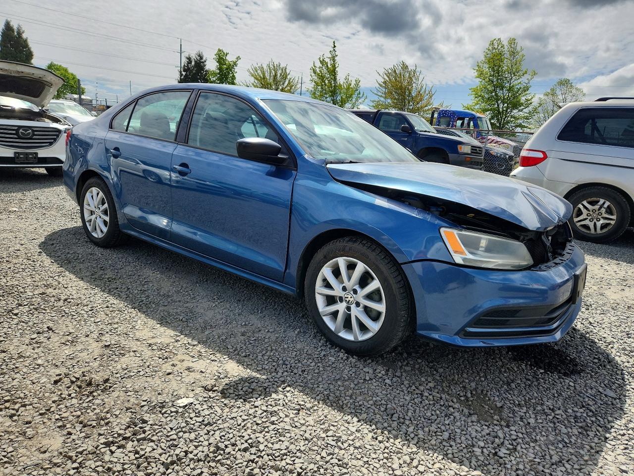 2015 Volkswagen Jetta Se Blue vin: 3VWD17AJ7FM276306
