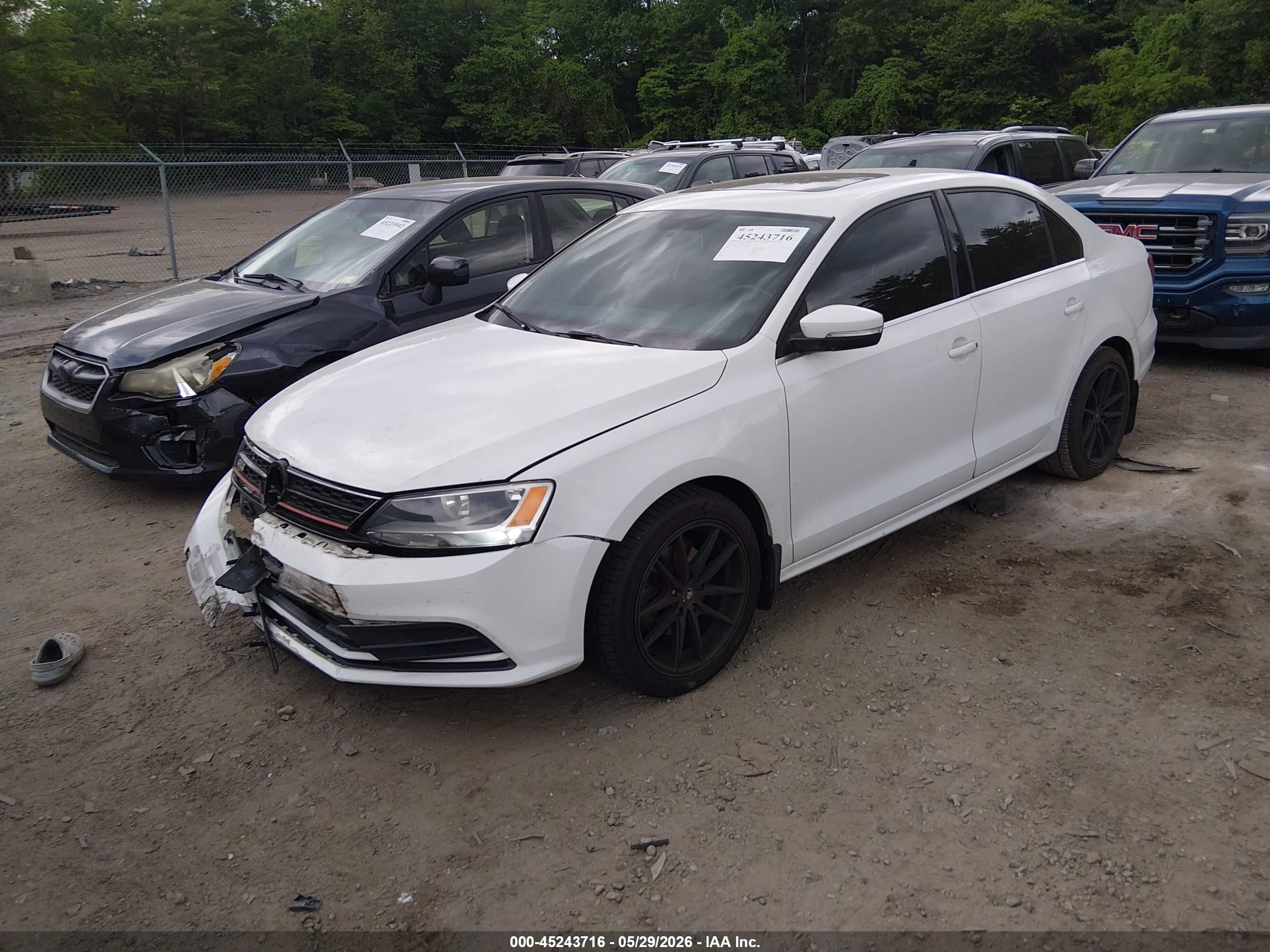 2015 Volkswagen Jetta 1.8t Se White vin: 3VWD17AJ7FM296023