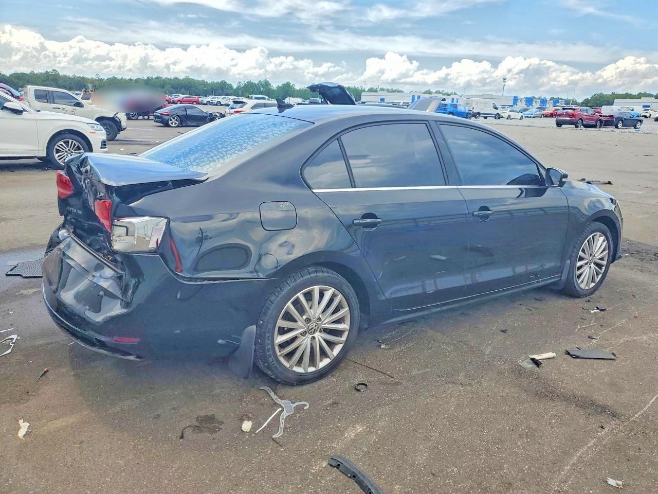 2015 Volkswagen Jetta Se Black vin: 3VWD17AJ7FM319901