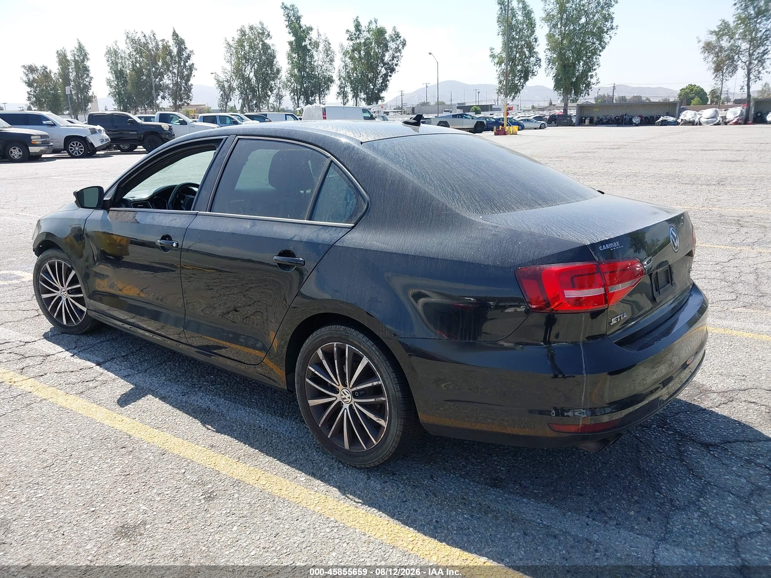 2015 Volkswagen Jetta 1.8t Sport Black vin: 3VWD17AJ7FM405662