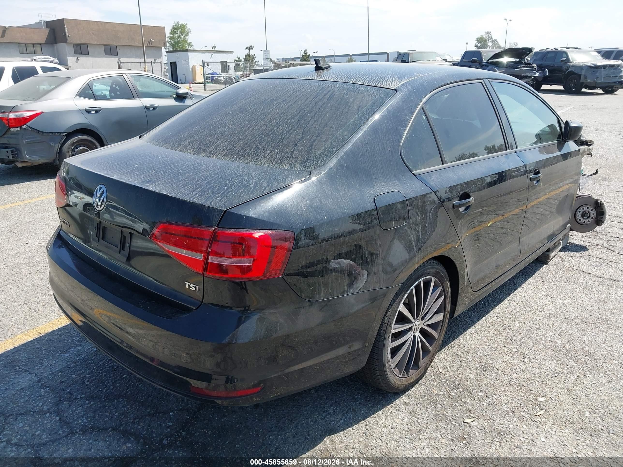 2015 Volkswagen Jetta 1.8t Sport Black vin: 3VWD17AJ7FM405662