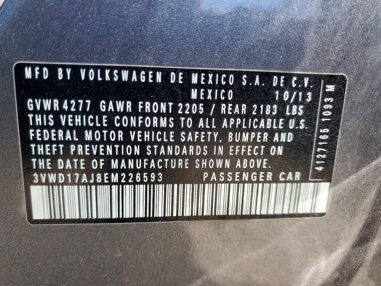 2014 Volkswagen Jetta Se Серый vin: 3VWD17AJ8EM226593