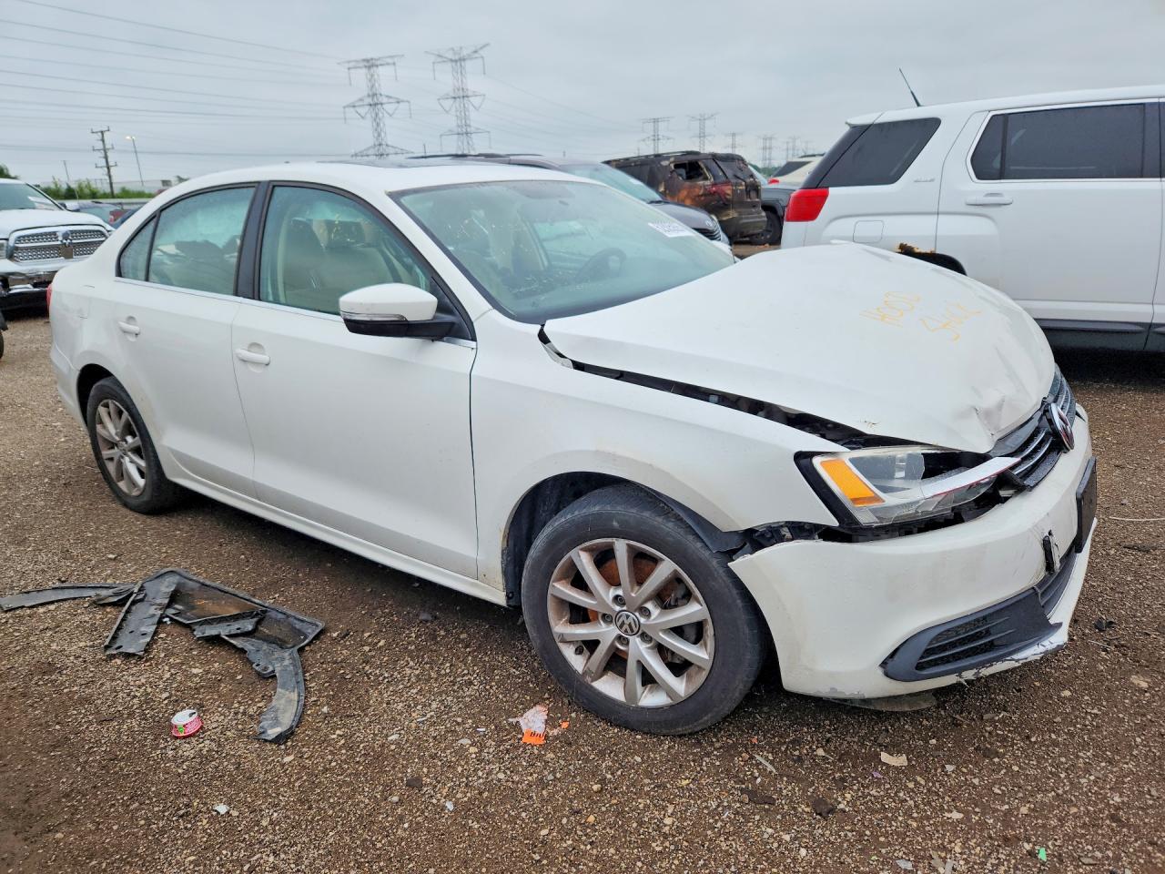 2014 Volkswagen Jetta Se White vin: 3VWD17AJ8EM372217