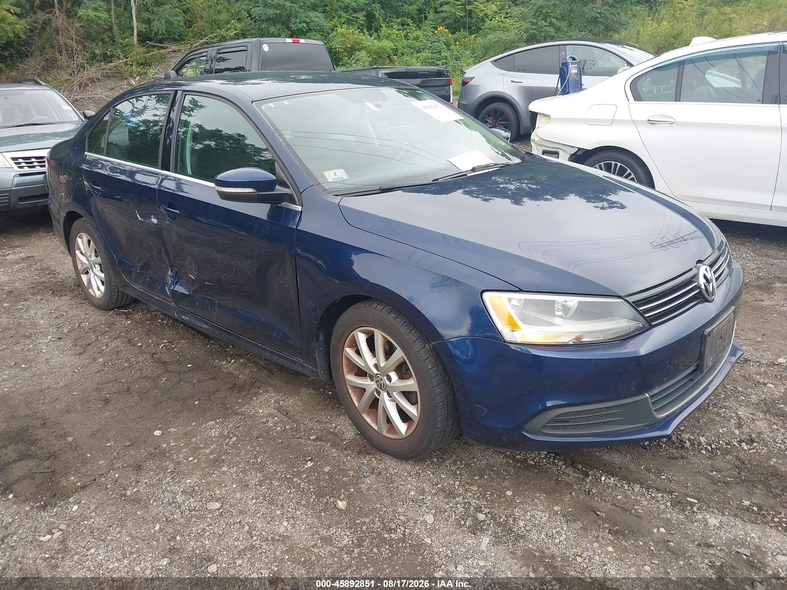 2014 Volkswagen Jetta 1.8t Se Blue vin: 3VWD17AJ8EM381936